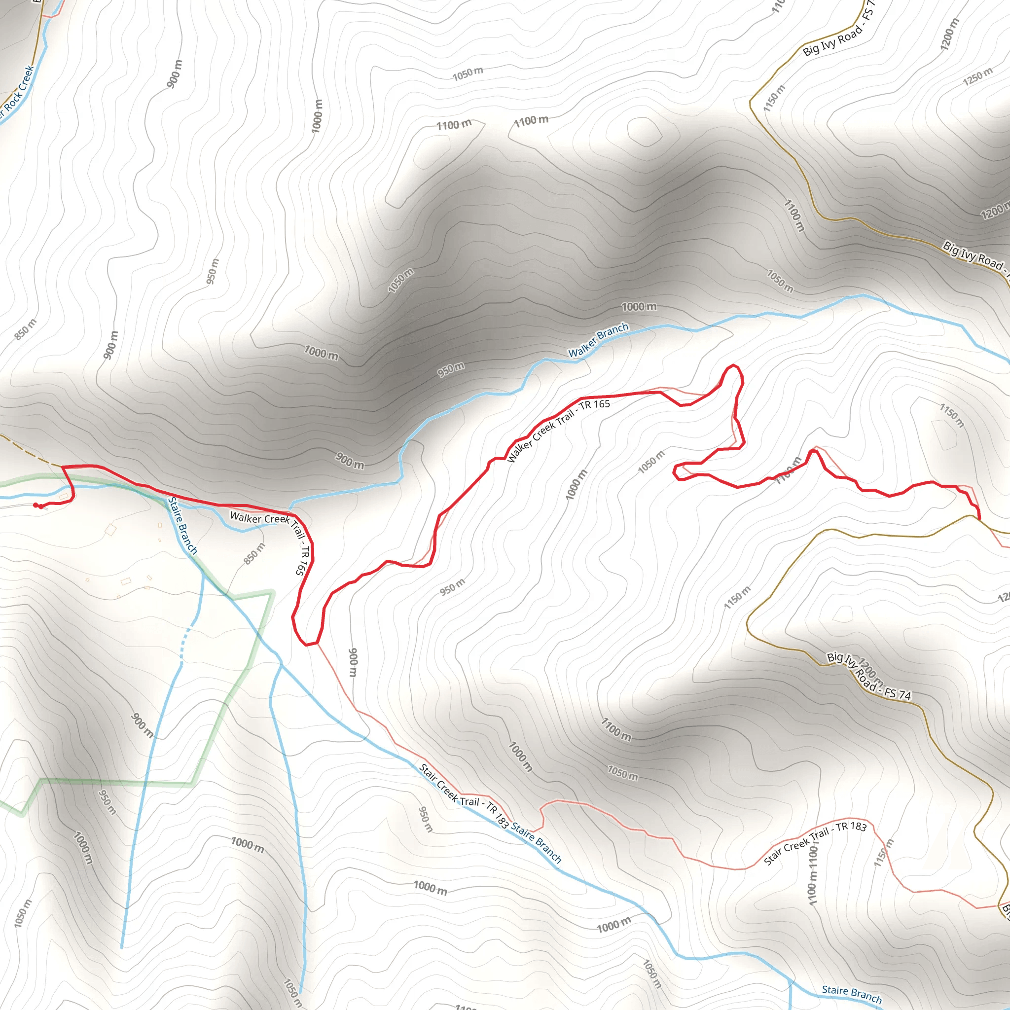 Walker Creek Trail mobile static map