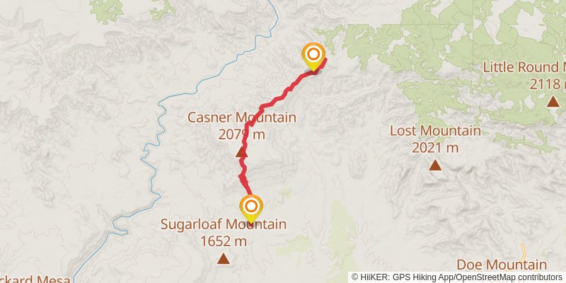 Casner Mountain Trail stage 2 Map