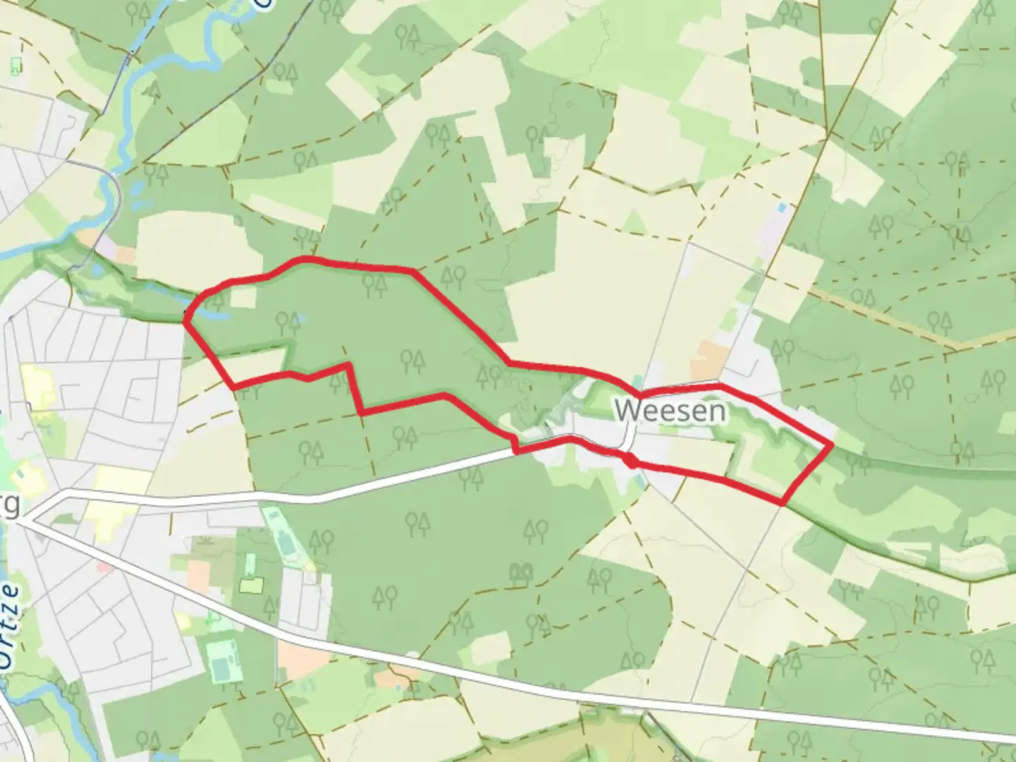 An image depicting the trail Naturschutz Loop and its surrounding area.