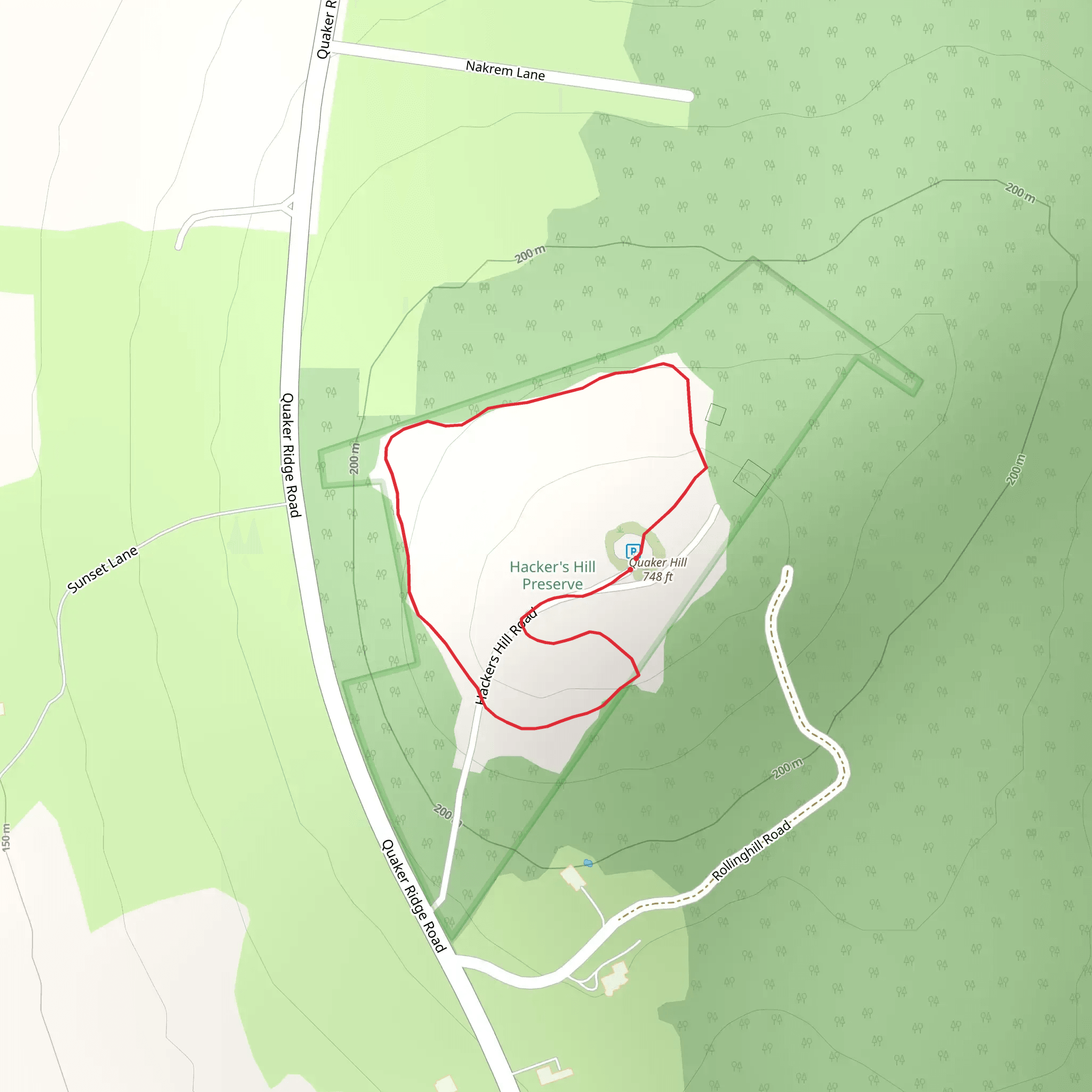 Quaker Hill from Hackers Hill Road Loop mobile static map
