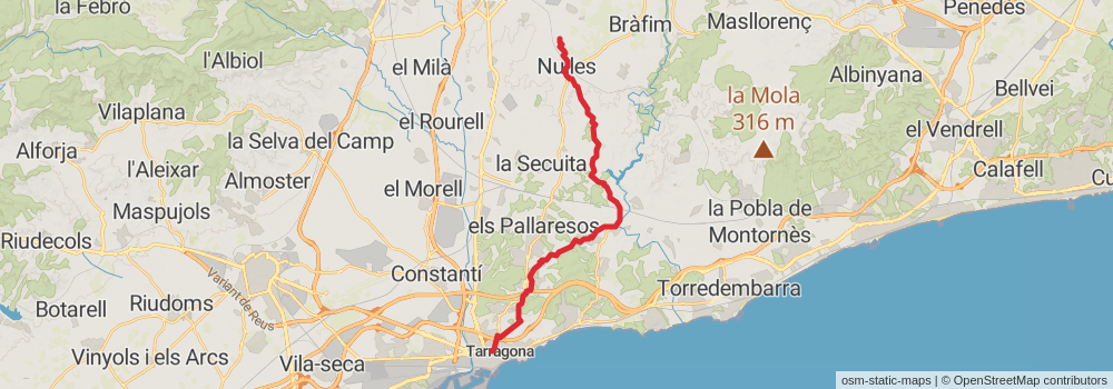 GR 172 De Bellprat to la Mussara stage 3 Map