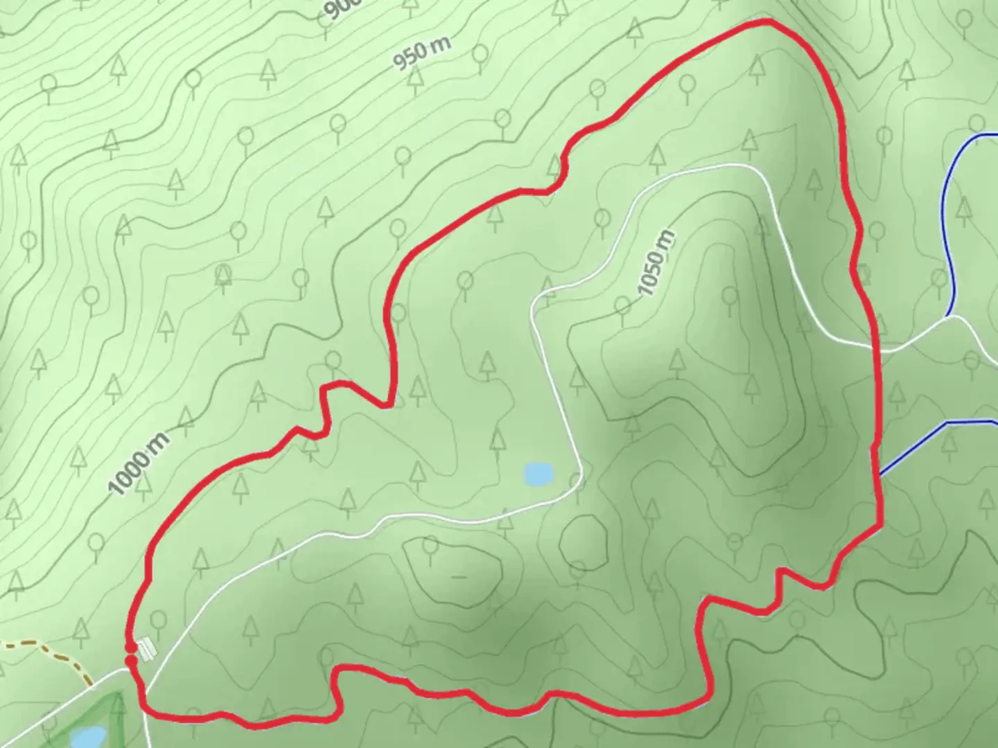 An image depicting the trail Tailings Loop and its surrounding area.