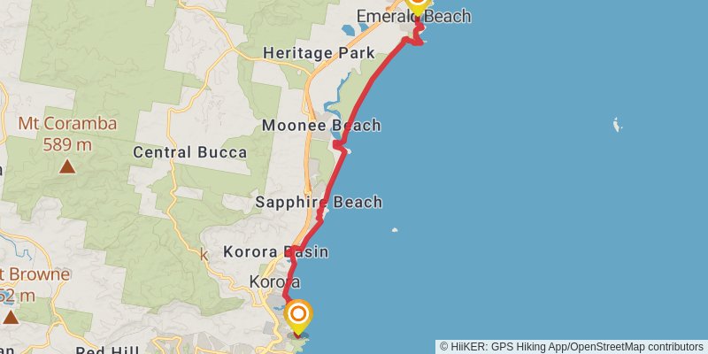 Solitary Islands Coastal Walk stage 2 Map