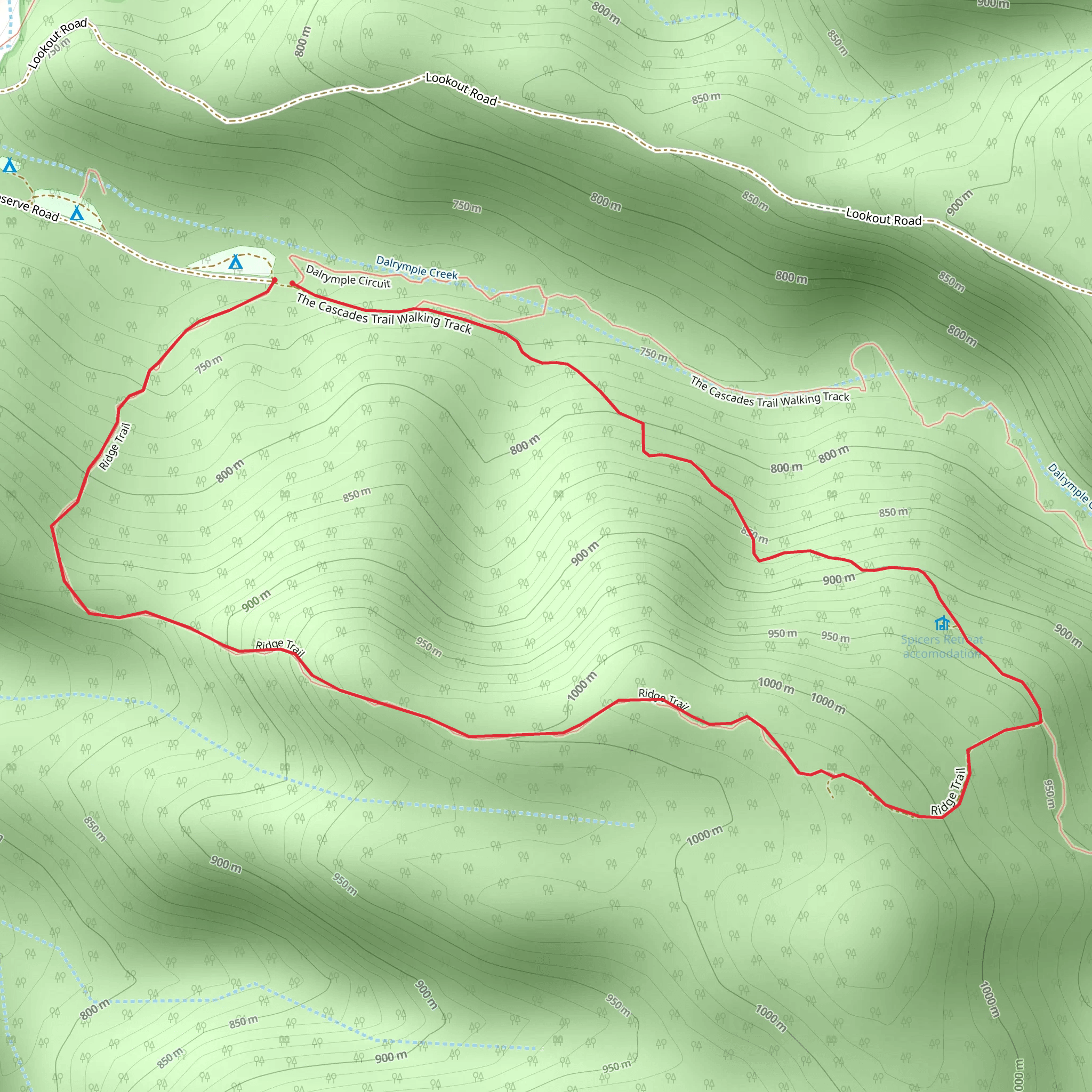 Ridge Trail - Manna Gum mobile static map
