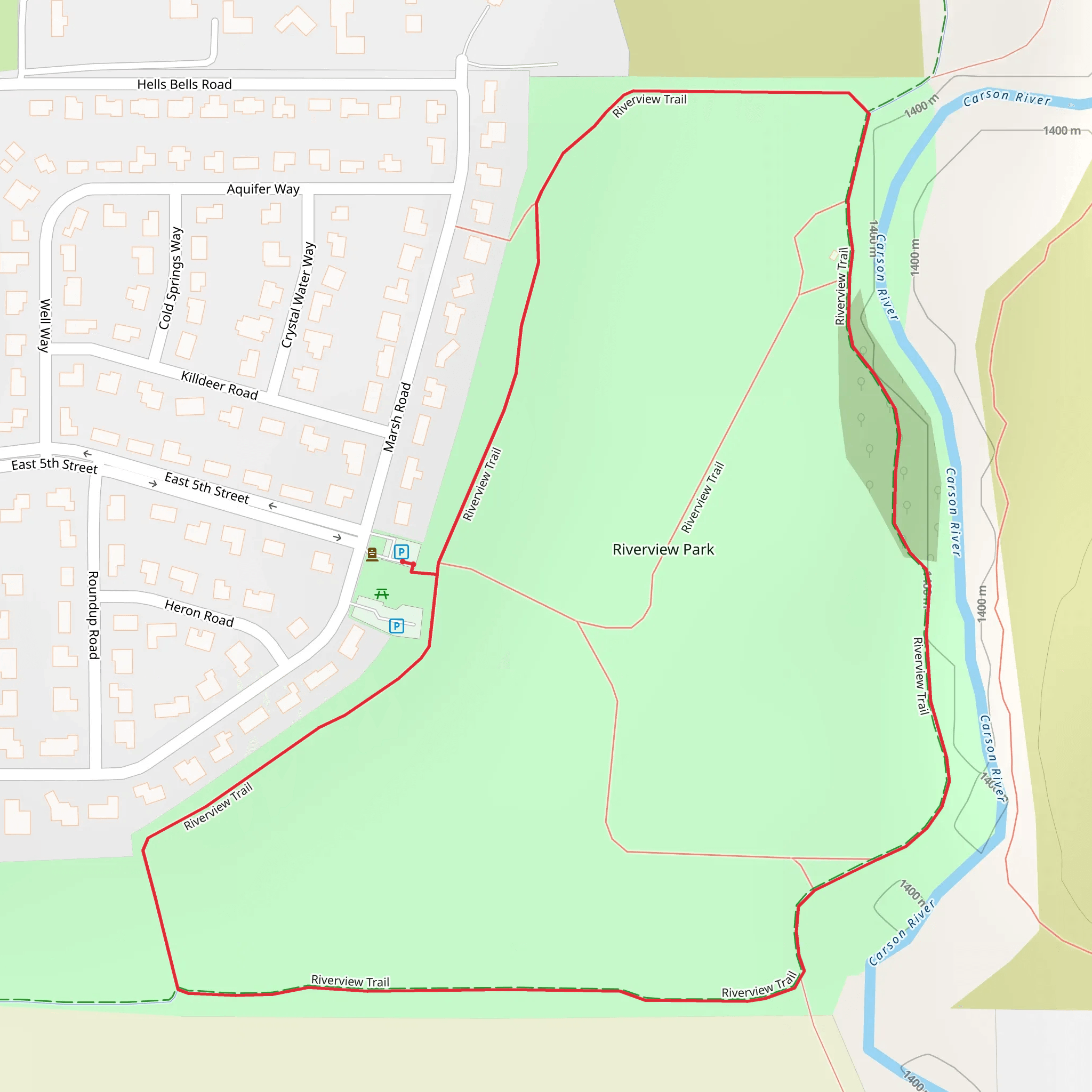 Riverview Loop Trail mobile static map