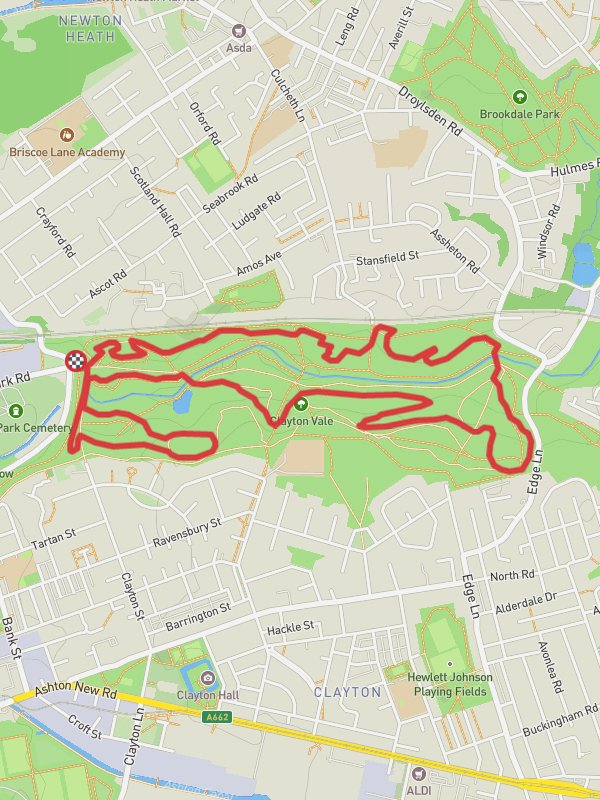 Clayton Vale Loop mobile static map