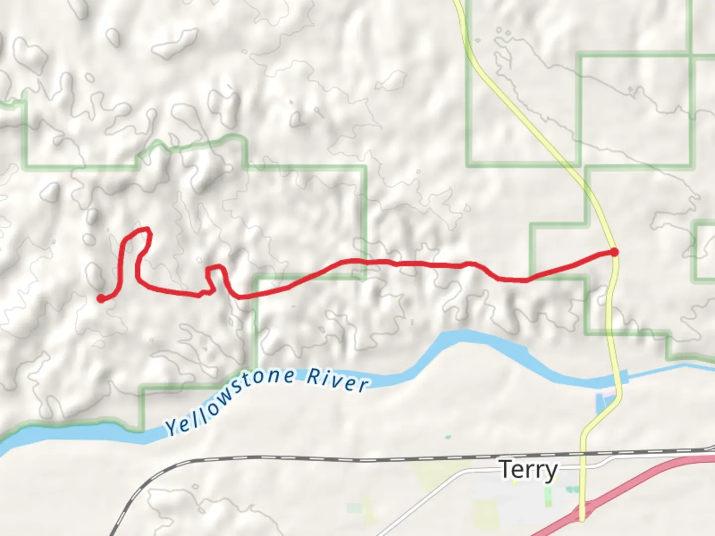 An image depicting the trail Scenic View Road and its surrounding area.