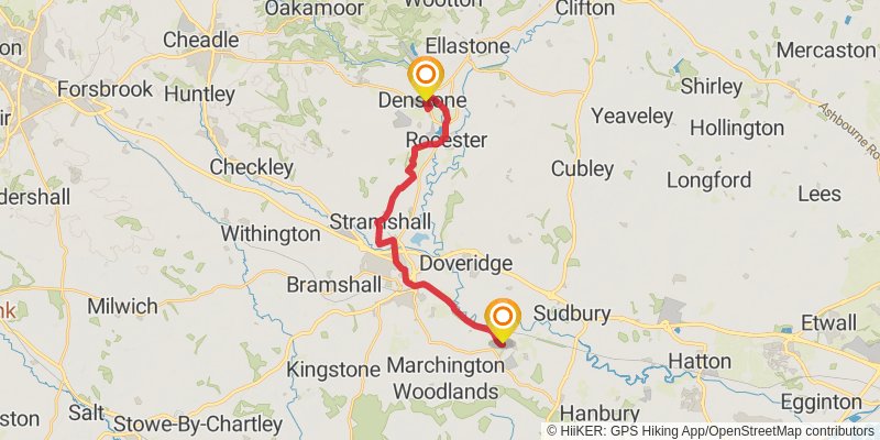 Staffordshire Loop from Burton-upon-Trent stage 2 Map