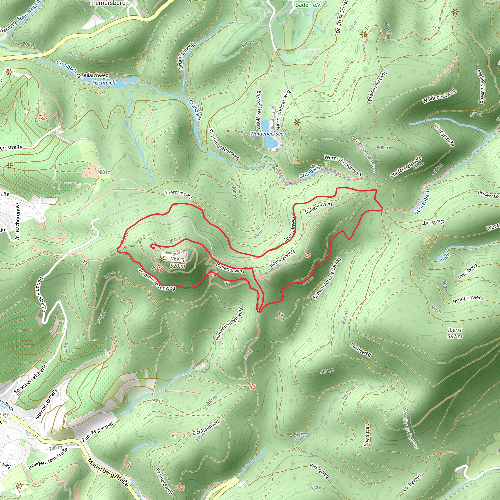 Iberg Yburg and Iburgwald Loop mobile static map