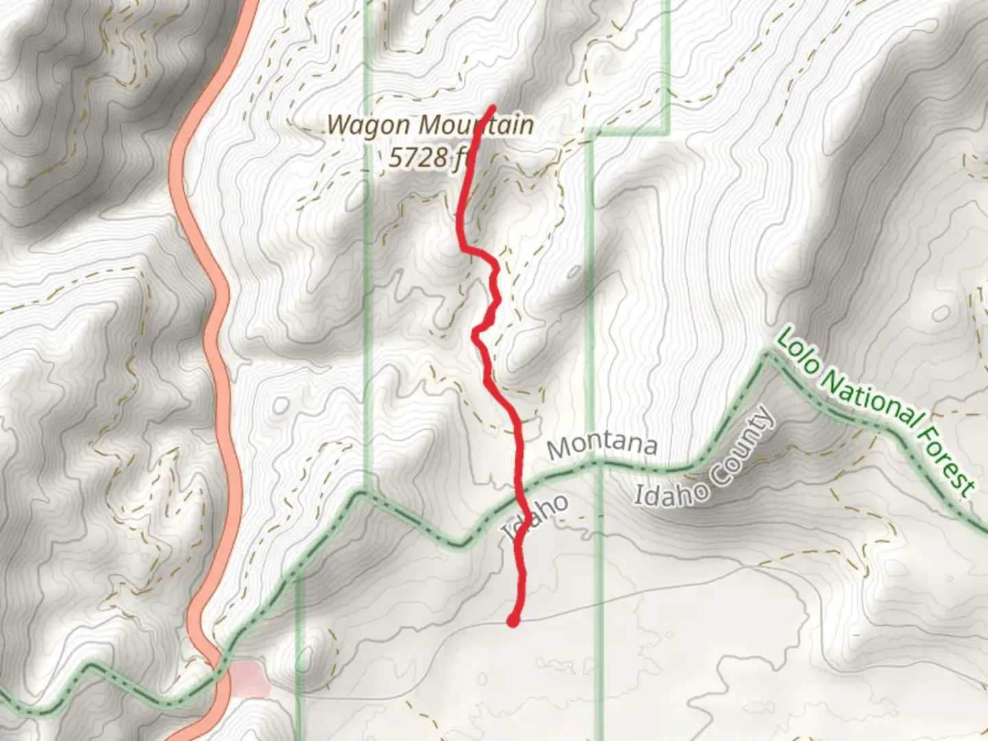 An image depicting the trail Wagon Mountain from Packers Meadow Road and its surrounding area.