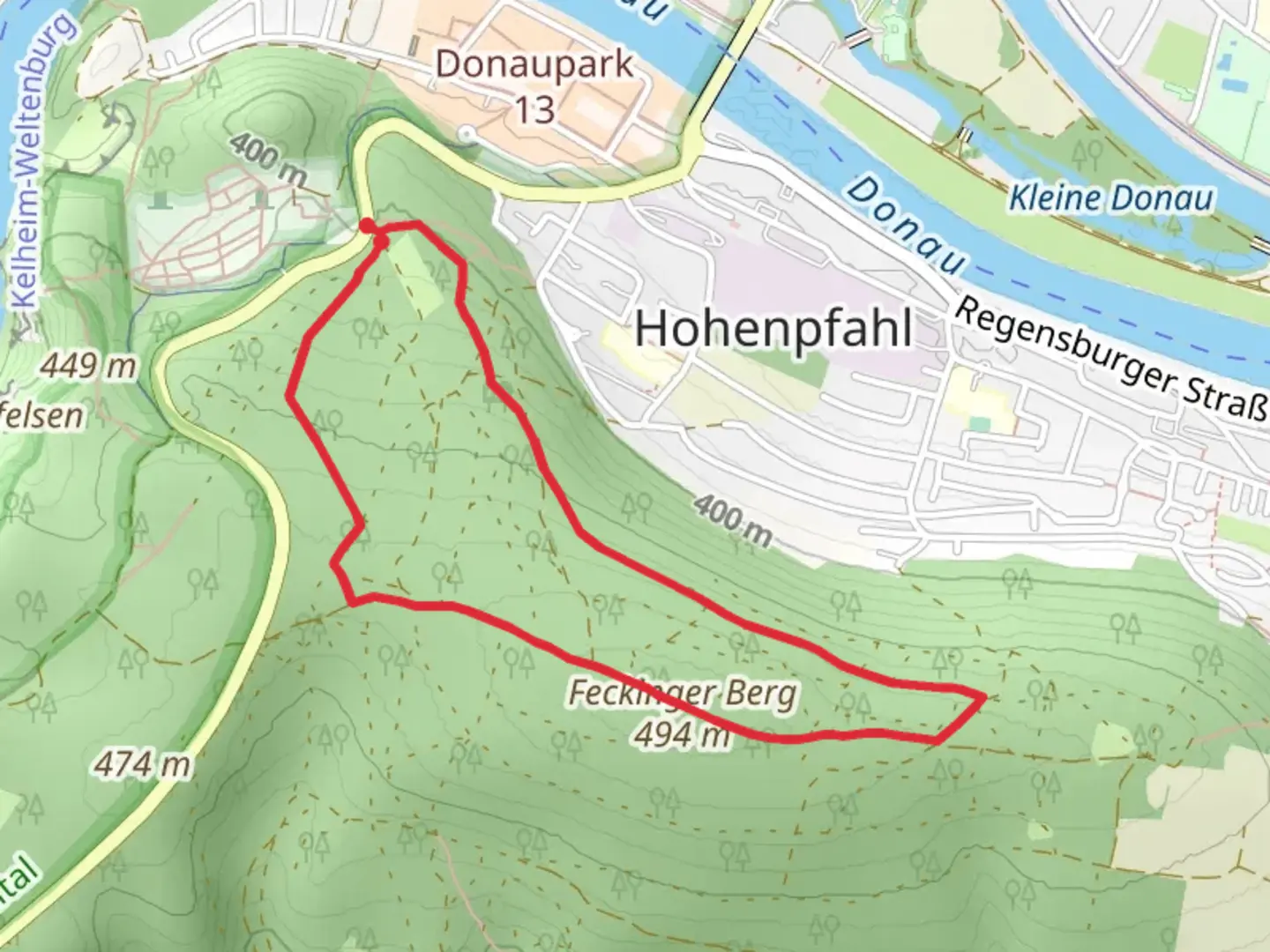 An image depicting the trail Feckinger Berg Loop and its surrounding area.