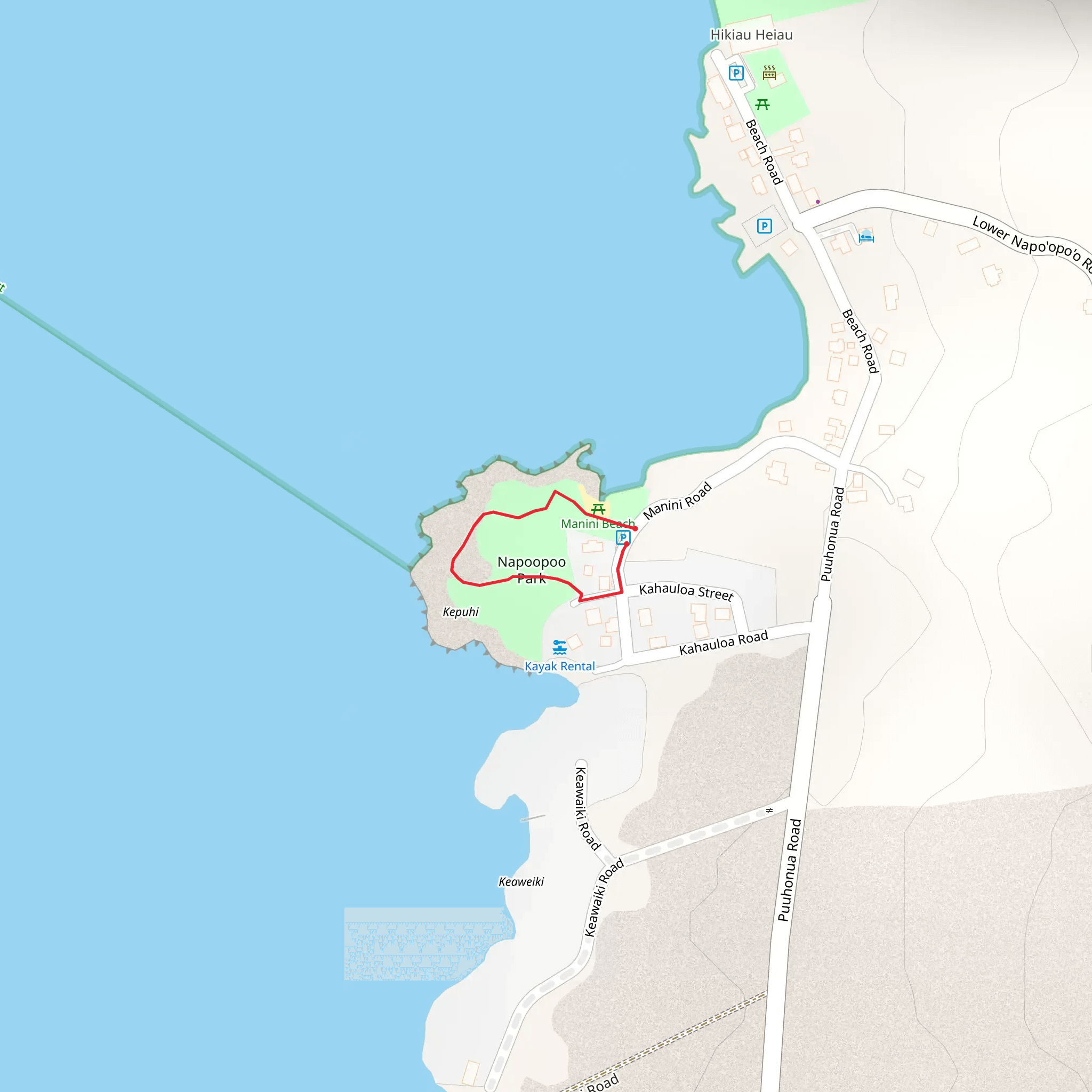 Napoopoo Park Loop mobile static map