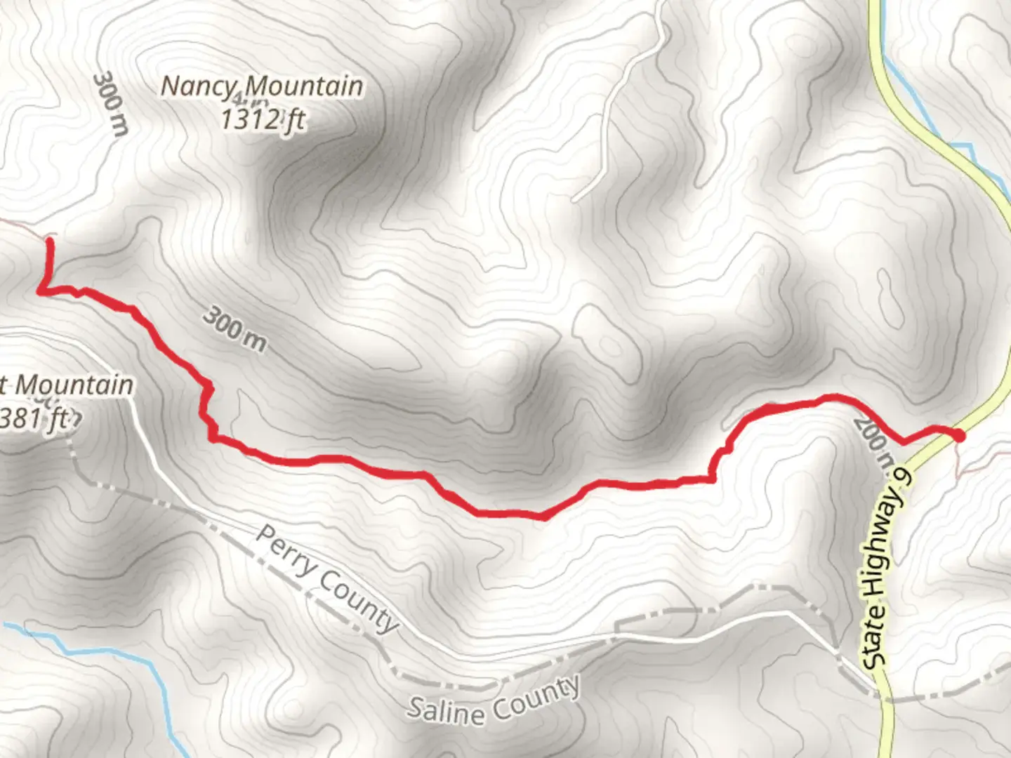 An image depicting the trail Ouachita Trail Out and Back and its surrounding area.