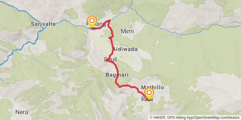 Great Himalayan Trail stage 85 Map