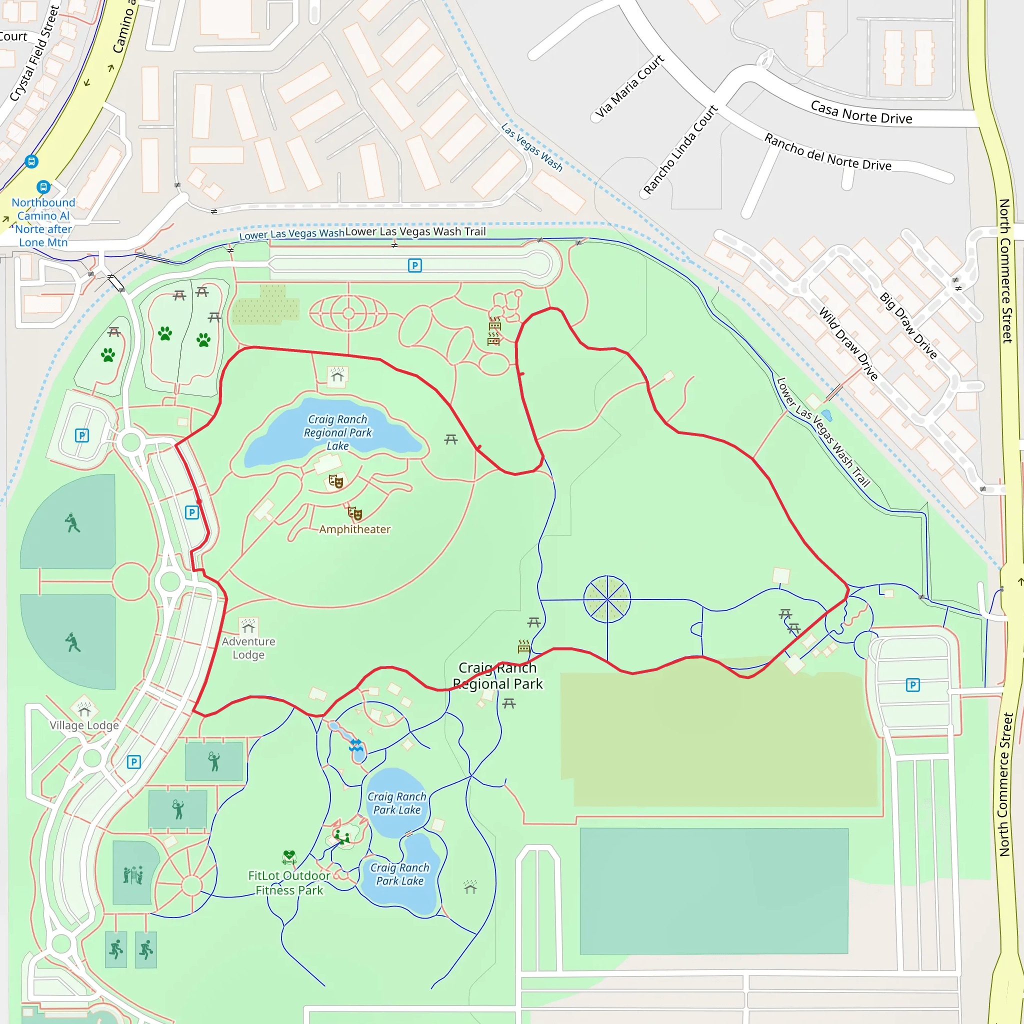 Craig Ranch Regional Park and Lake Loop mobile static map