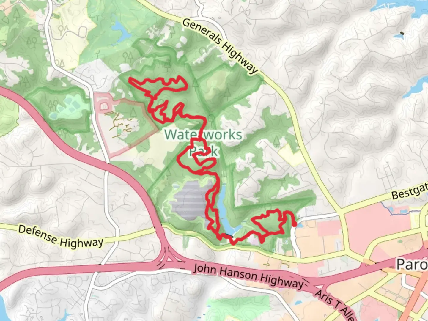 An image depicting the trail Housley Loop, Solar Park Loop and Silopanna Loop and its surrounding area.