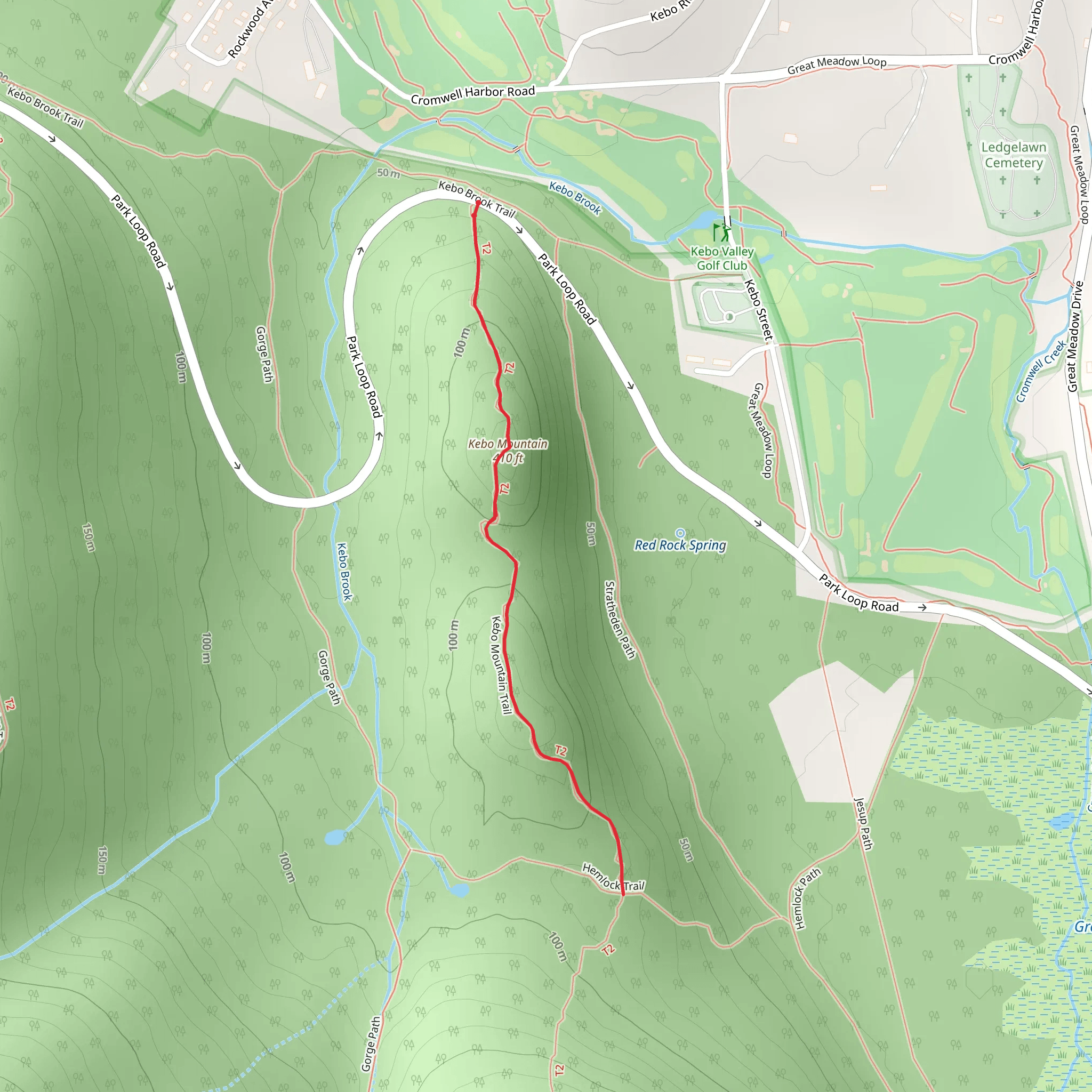 Kebo Mountain Trail mobile static map