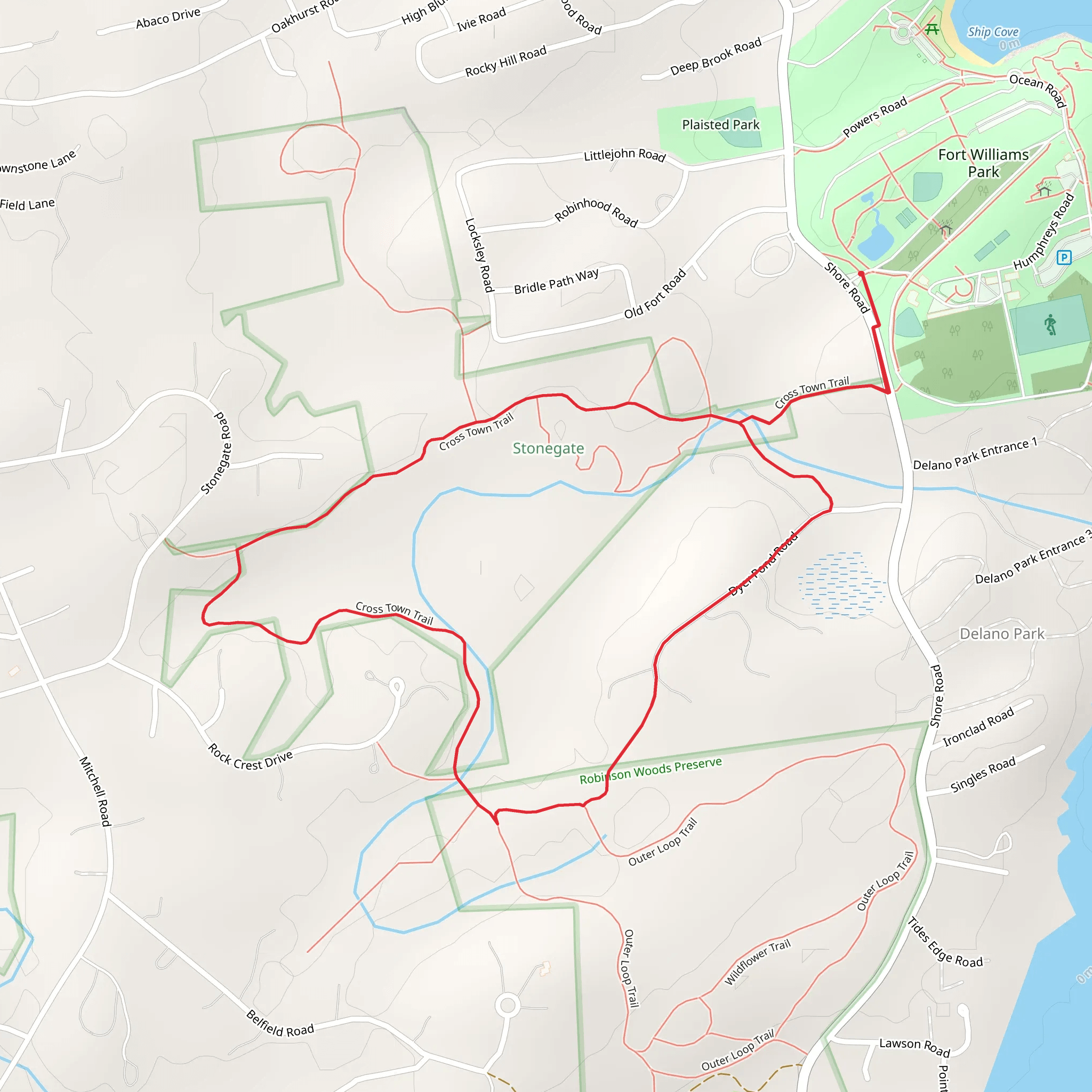 Delano Park - Fort Williams mobile static map