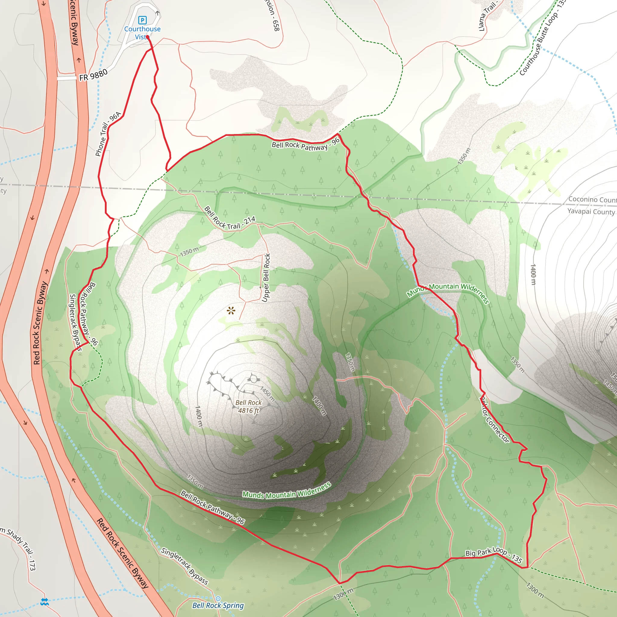 Bell Rock Loop Trail mobile static map
