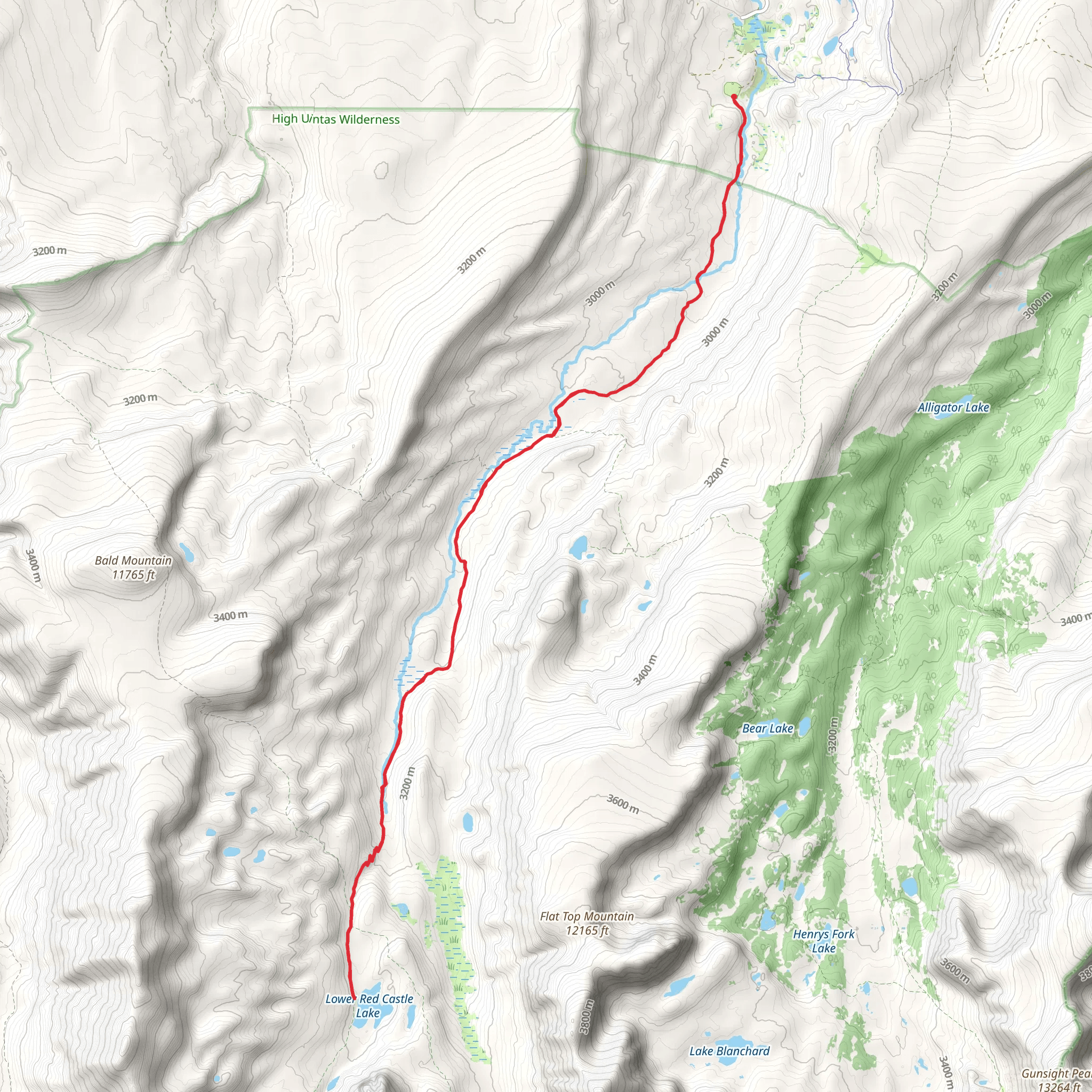 East Fork Smiths Fork Trail mobile static map