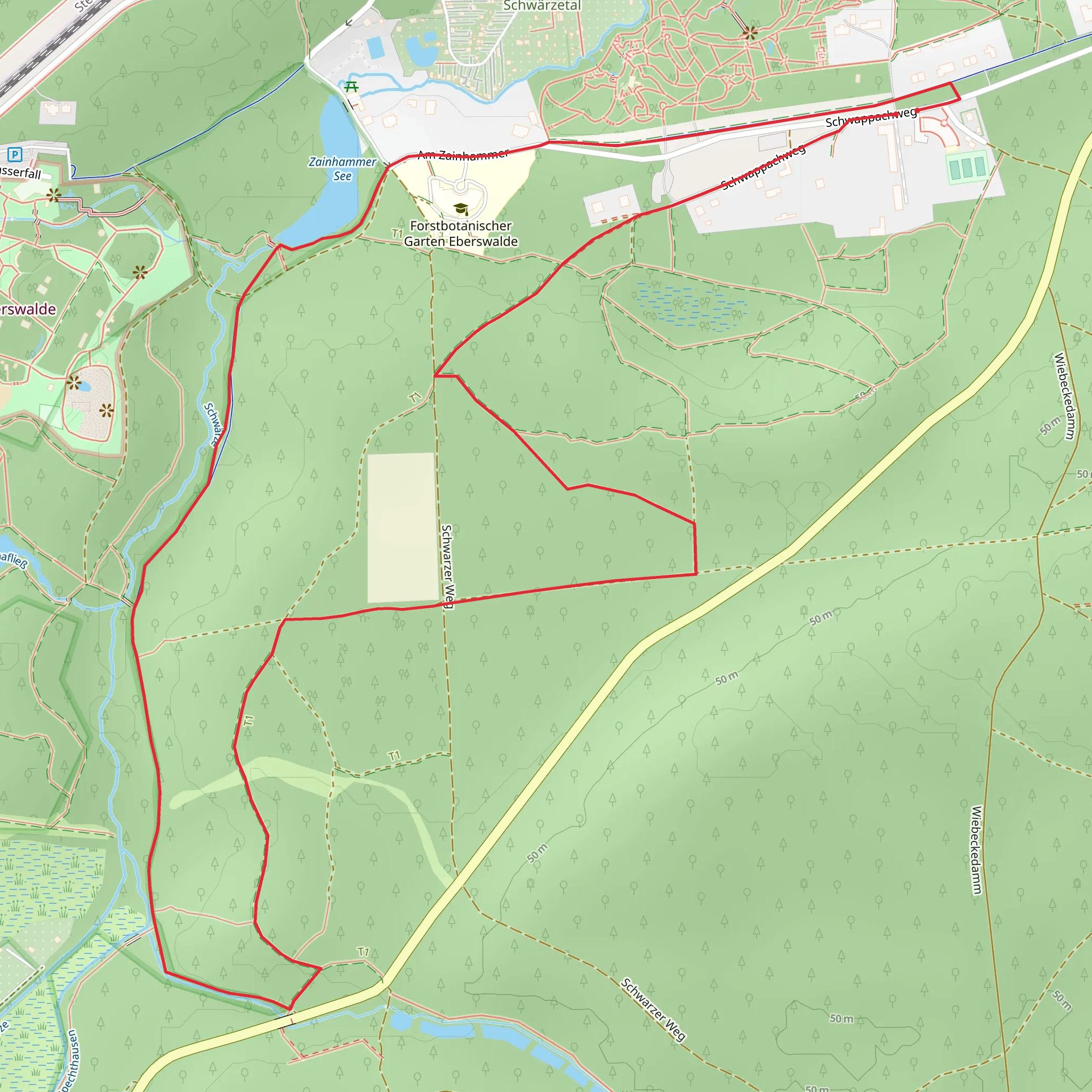 Zainhammer See Loop via Kleiner Stadtrundweg mobile static map