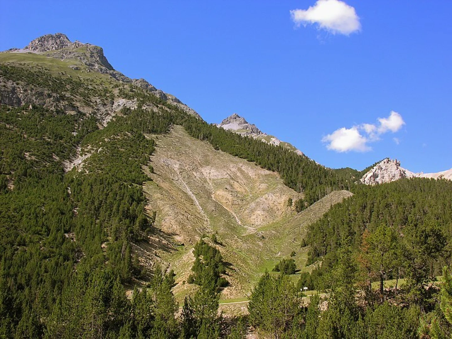 An image depicting the trail Kinderpfad Champlönch Trail and its surrounding area.