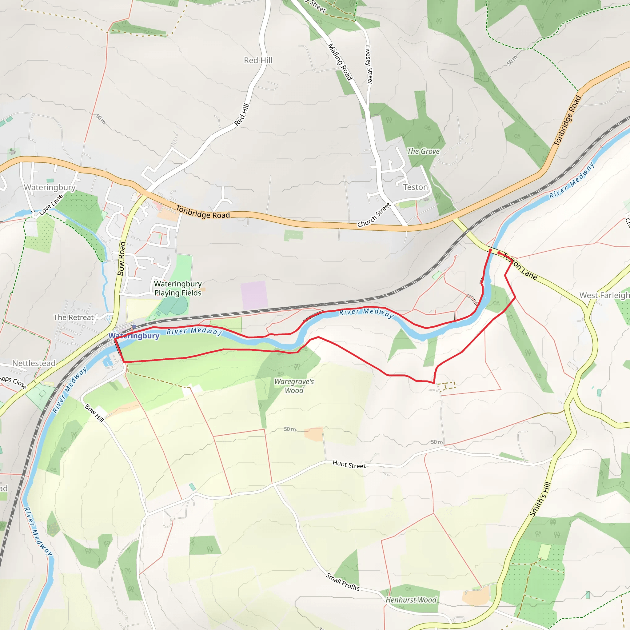 Teston Bridge Country Park mobile static map