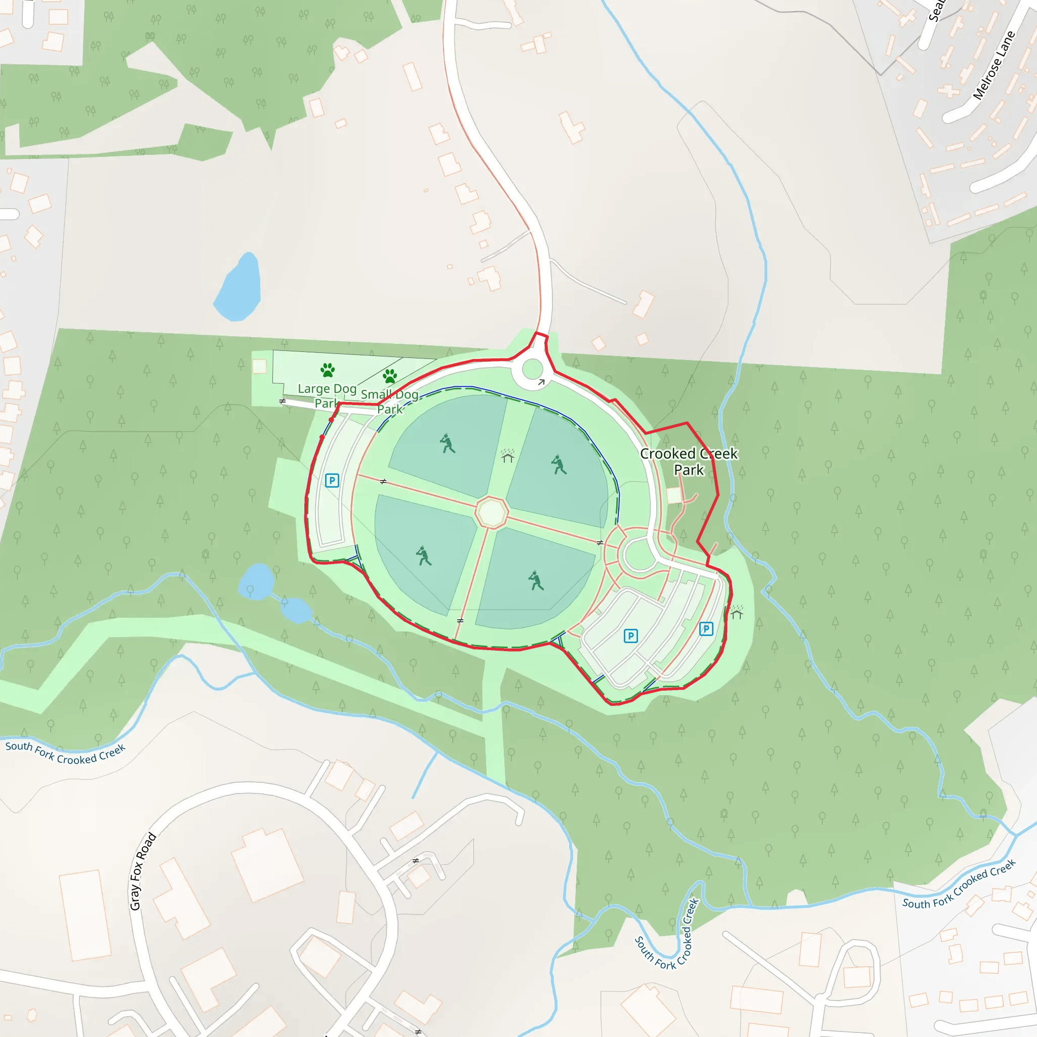 Crooked Creek Park Loop mobile static map