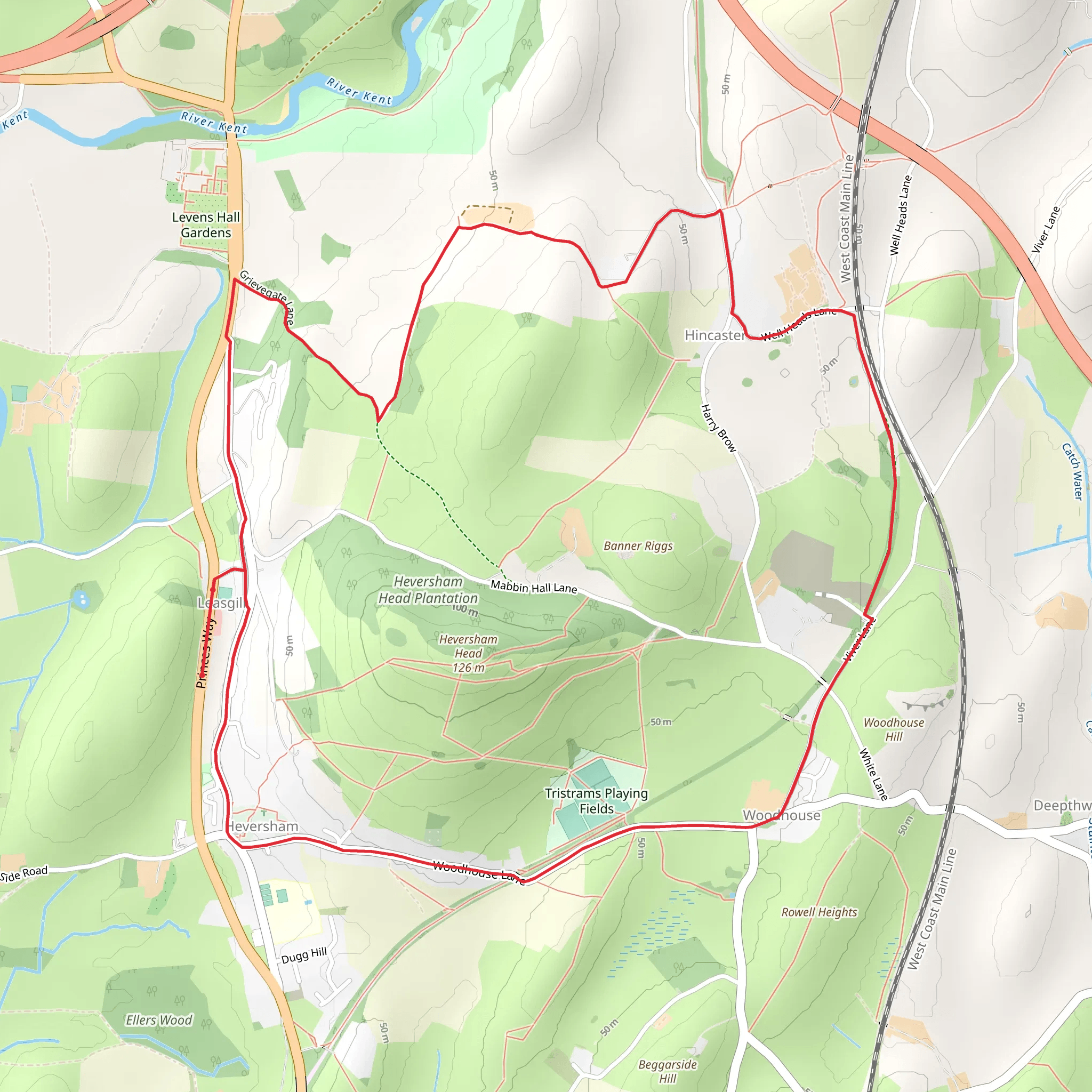 Eversley and Haversham Loop Walk mobile static map