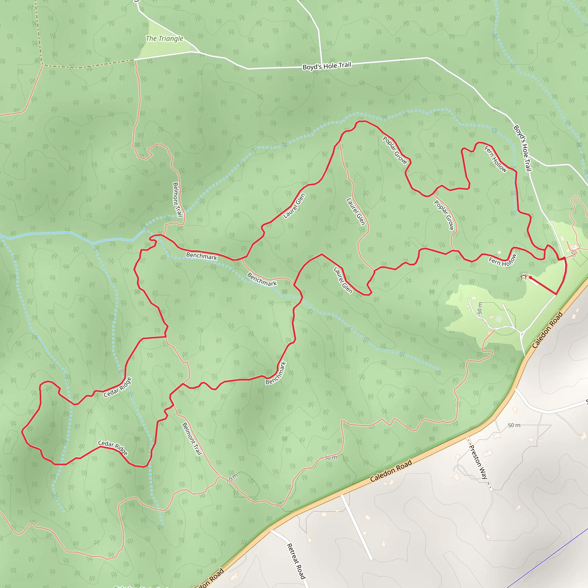 Cedar Ridge via Laurel Glen Loop mobile static map