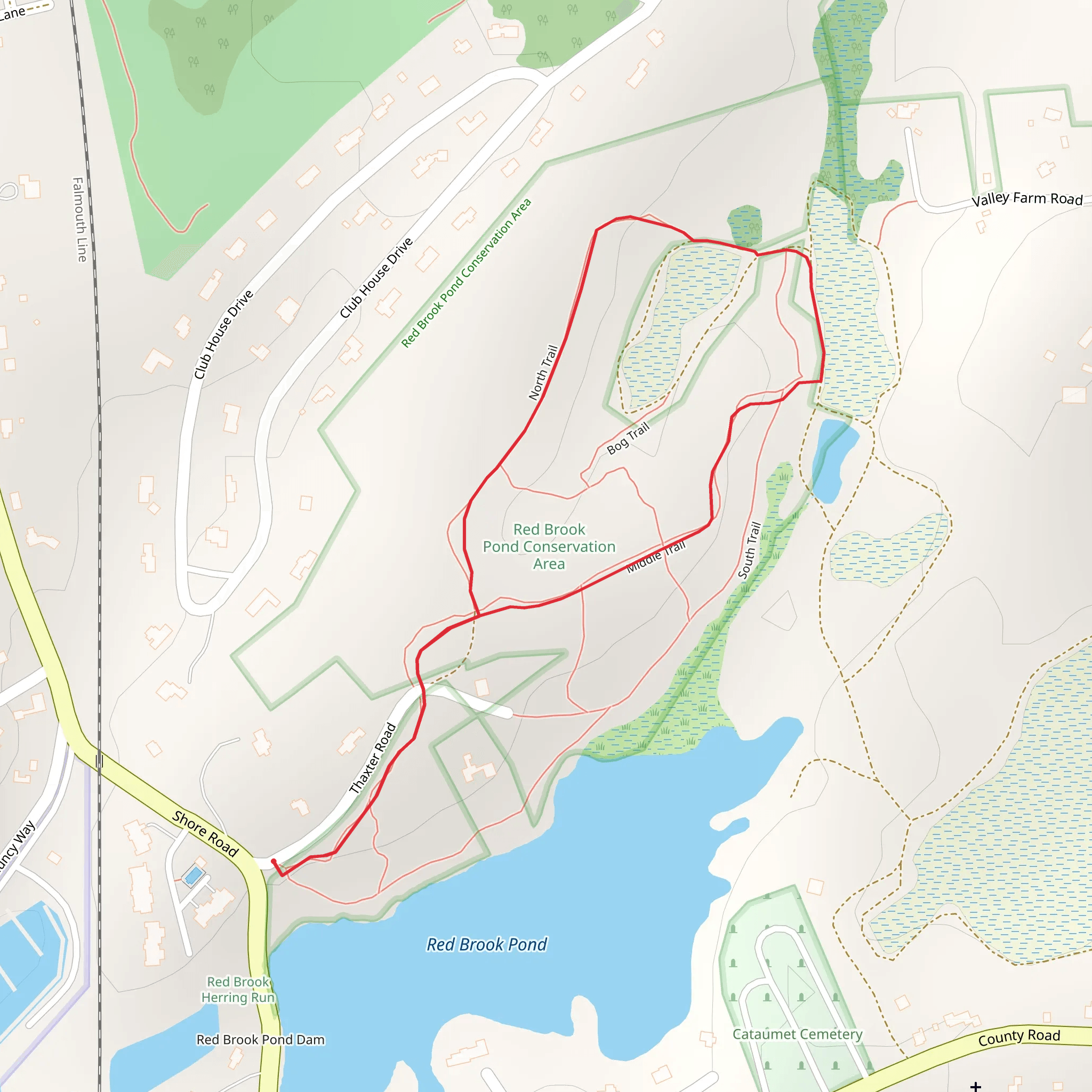 Red Brook Pond Conservation Area Loop mobile static map