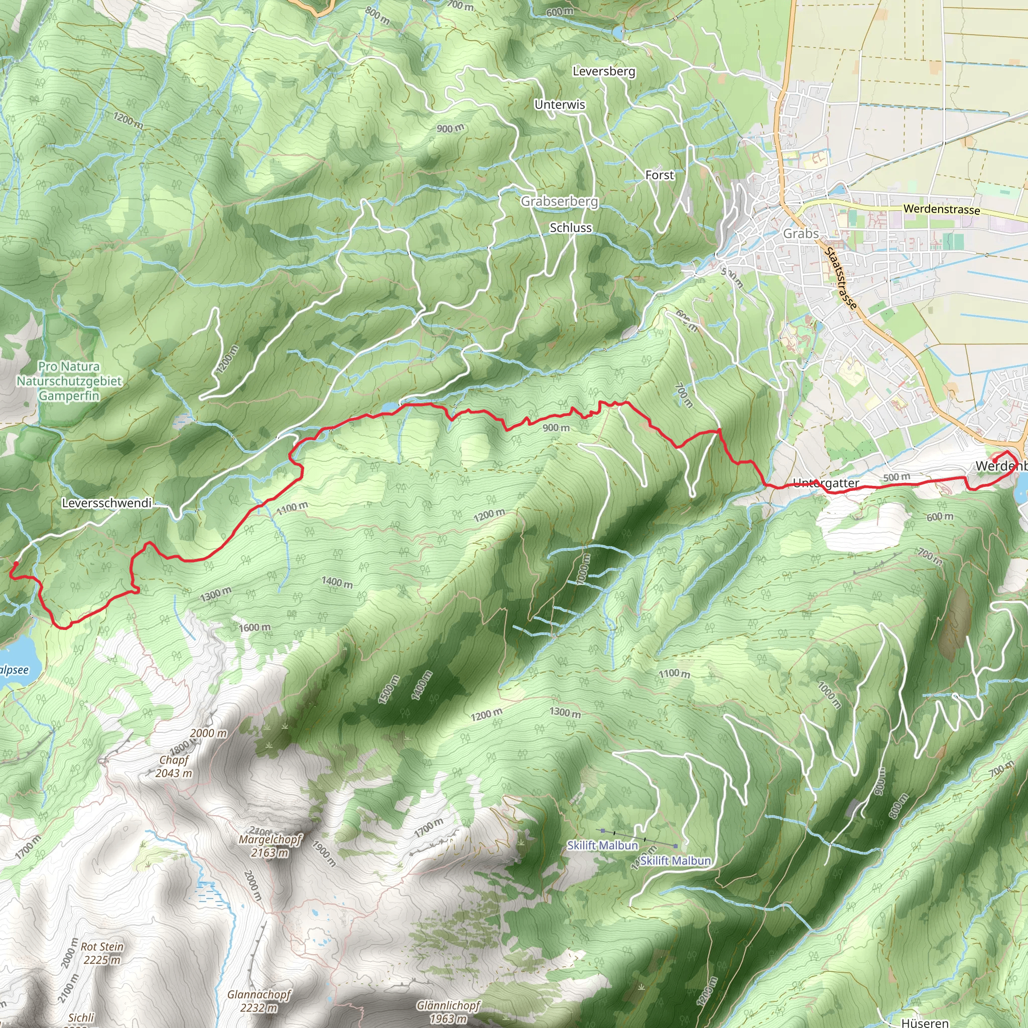 Voralp - Werdenberg Montfort Burgraves's Trail mobile static map