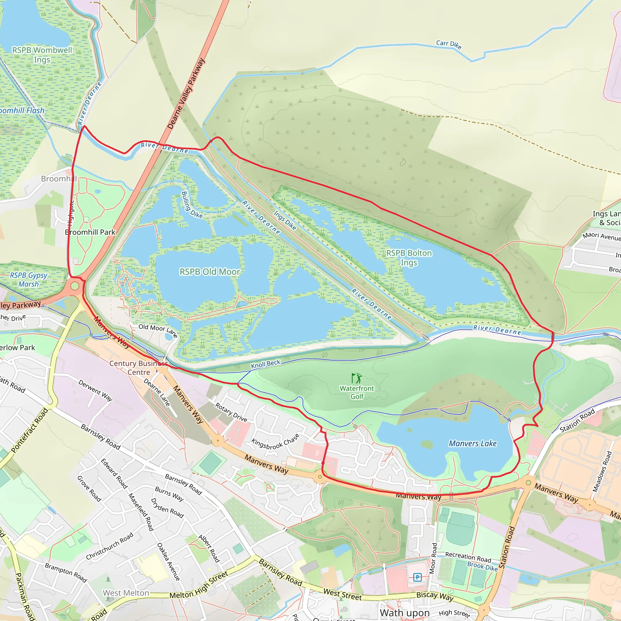 RSPB Old Moor Loop - Broomhill mobile static map