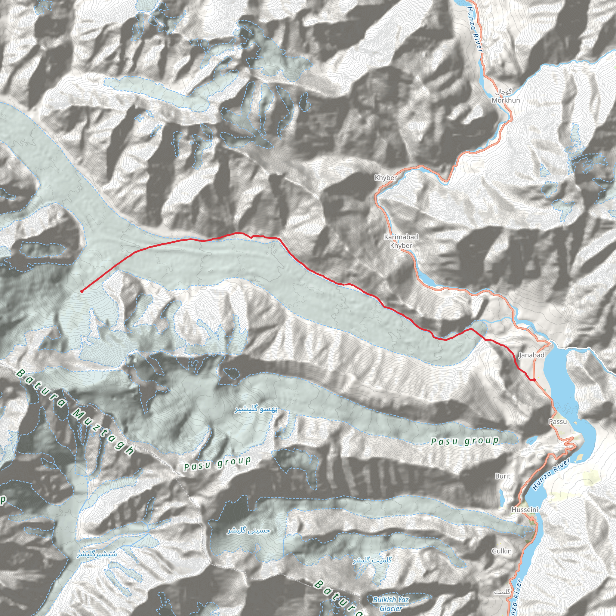 Batura Glacier mobile static map