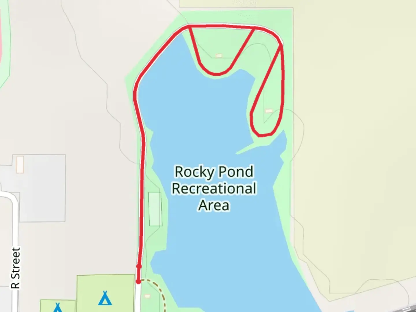 An image depicting the trail Rocky Pond and its surrounding area.