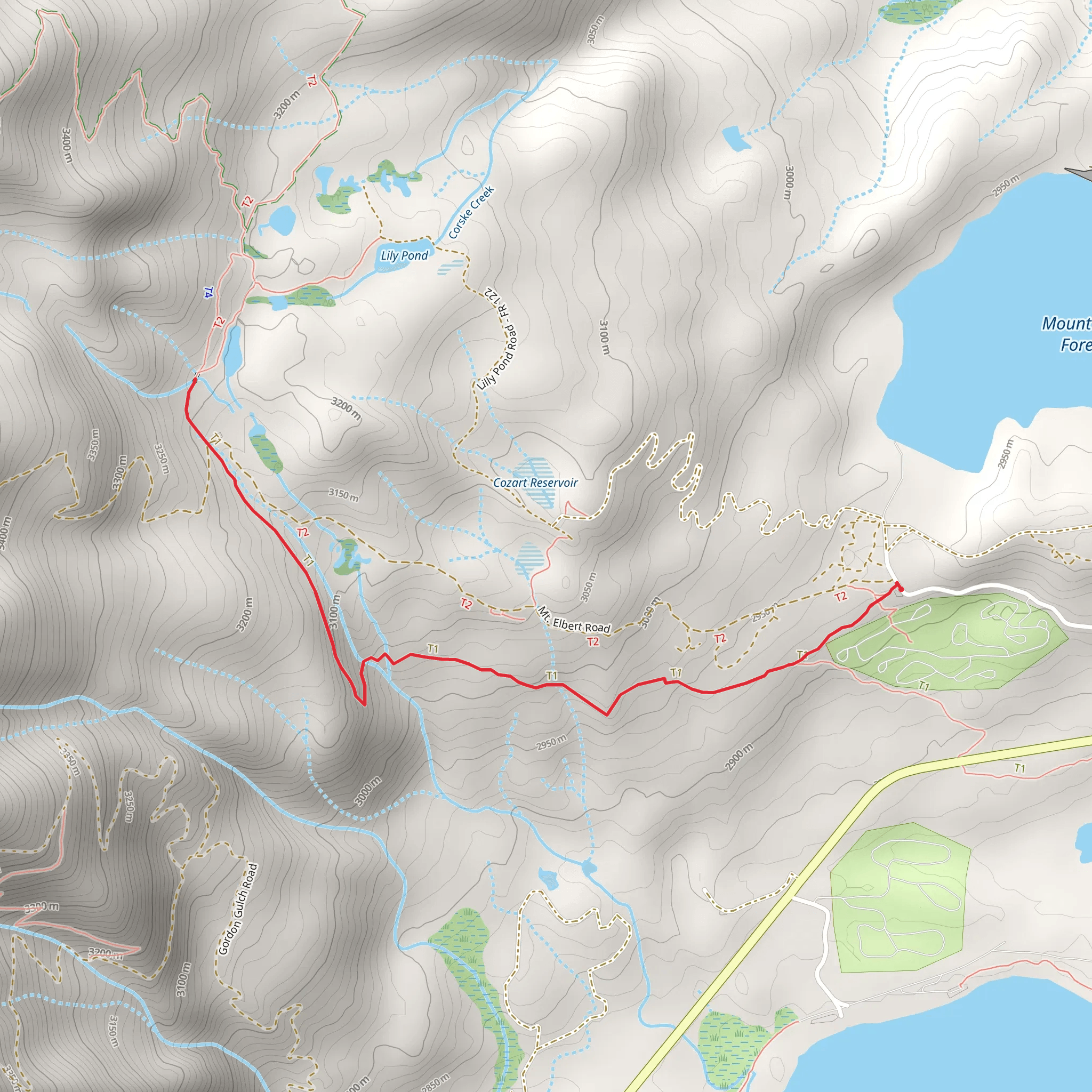 Colorado Trail from Lake View Campground mobile static map