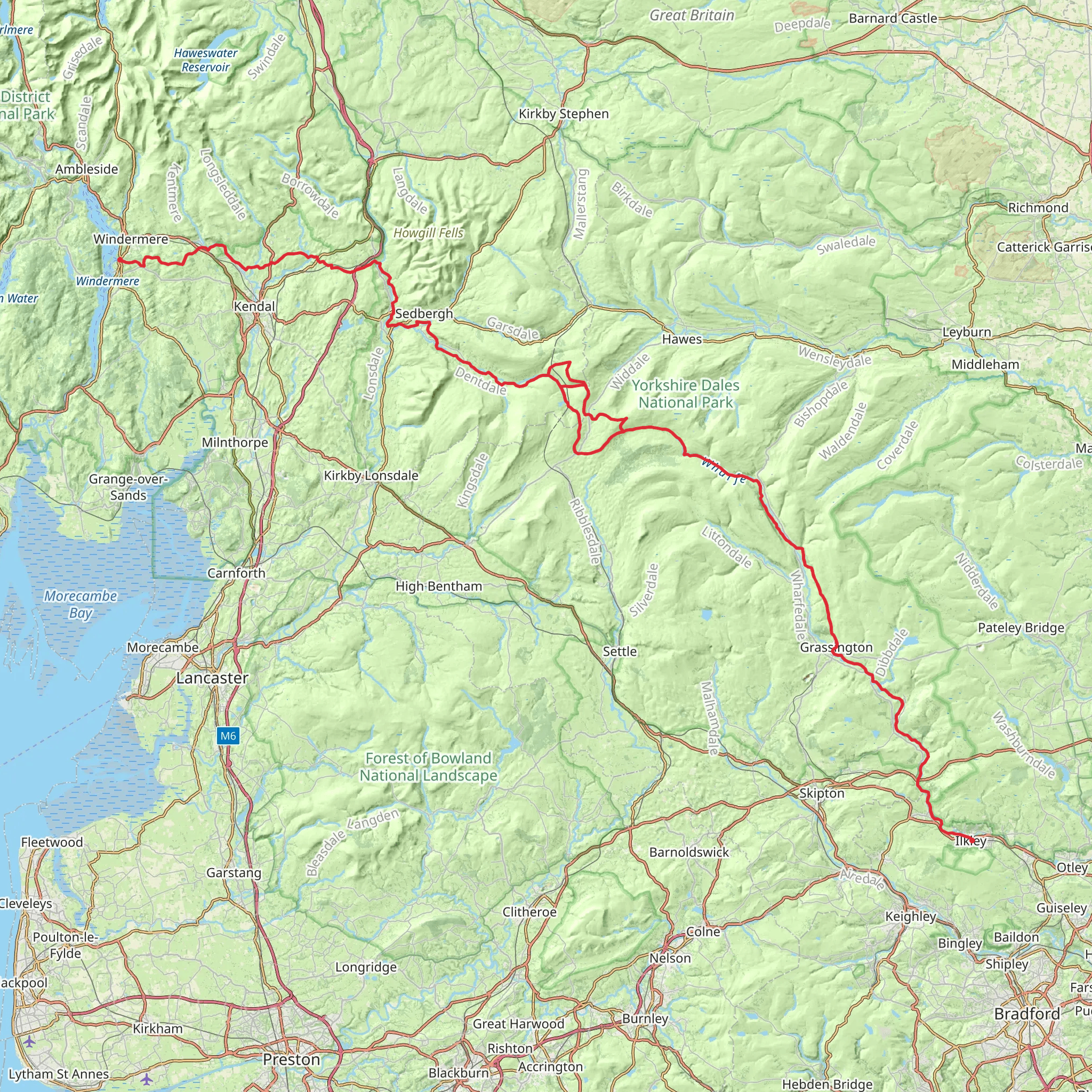 Dales Way mobile static map