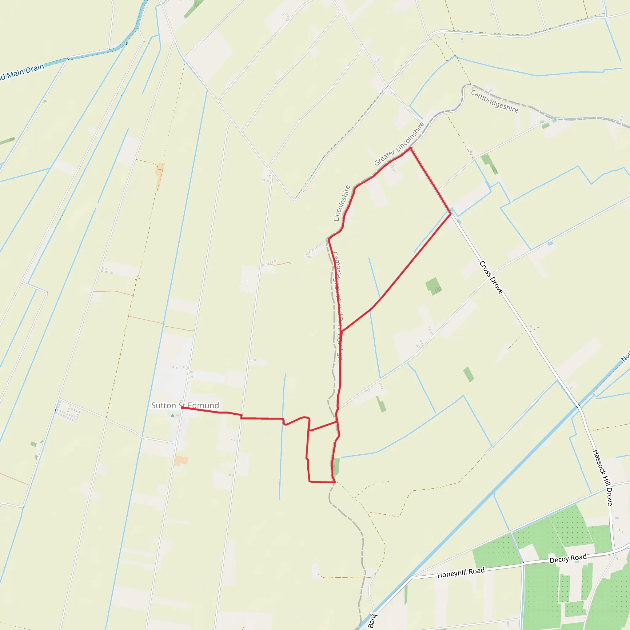 Sutton St Edmund Walk mobile static map