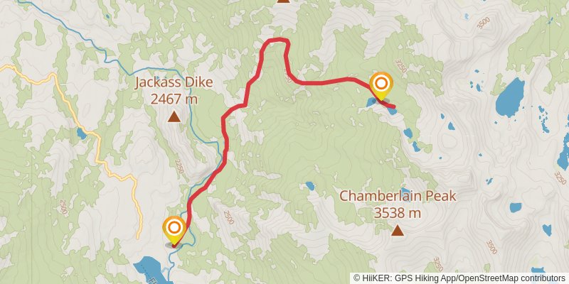 Harvey Lake via Hooper Diversion Trail stage 2 Map