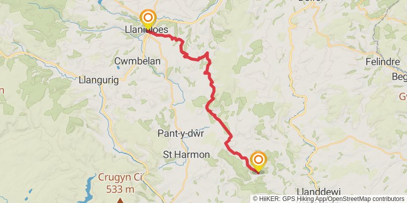 Glyndŵr's Way stage 4 Map