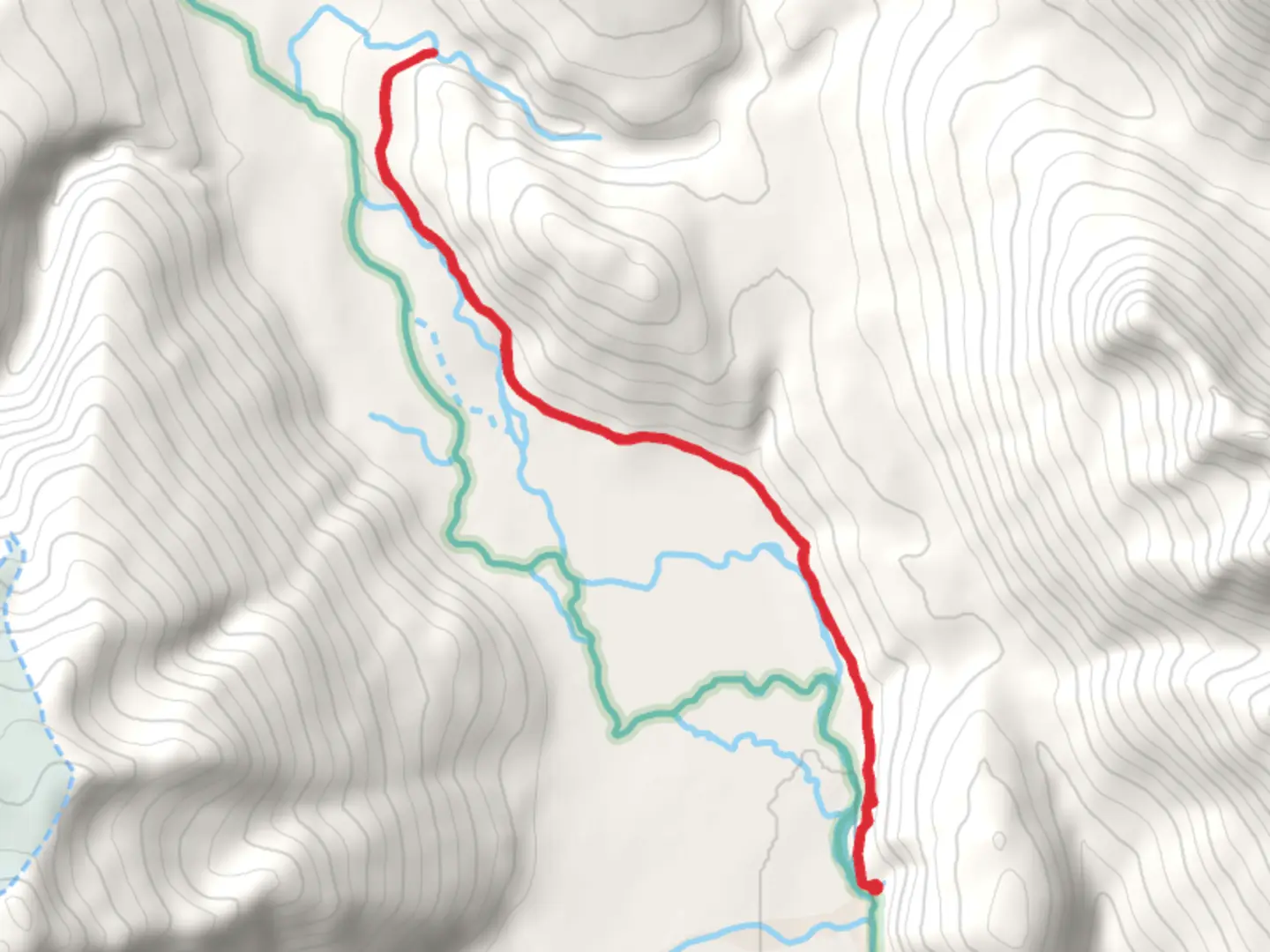 An image depicting the trail Martin Creek Out and Back and its surrounding area.