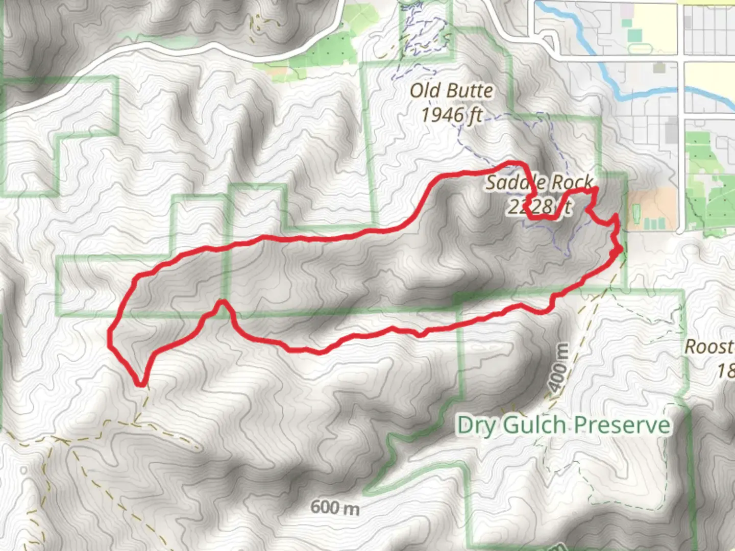 An image depicting the trail Saddle Rock Main Loop Trail and its surrounding area.