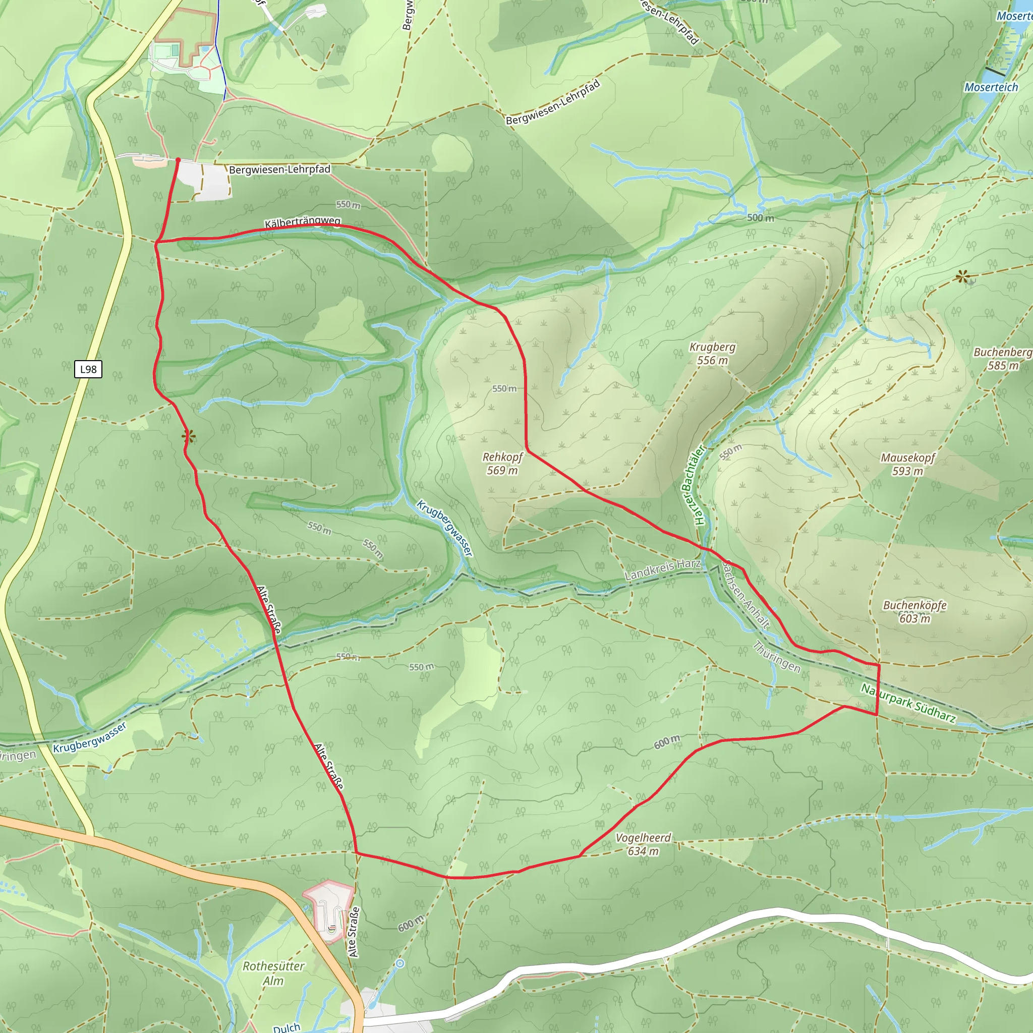 Rehkopf and Harzklub Weg mobile static map