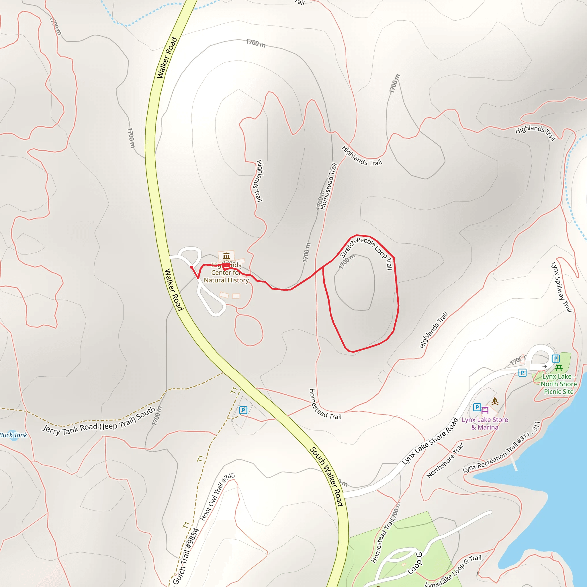Stretch-Pebble Loop Trail mobile static map