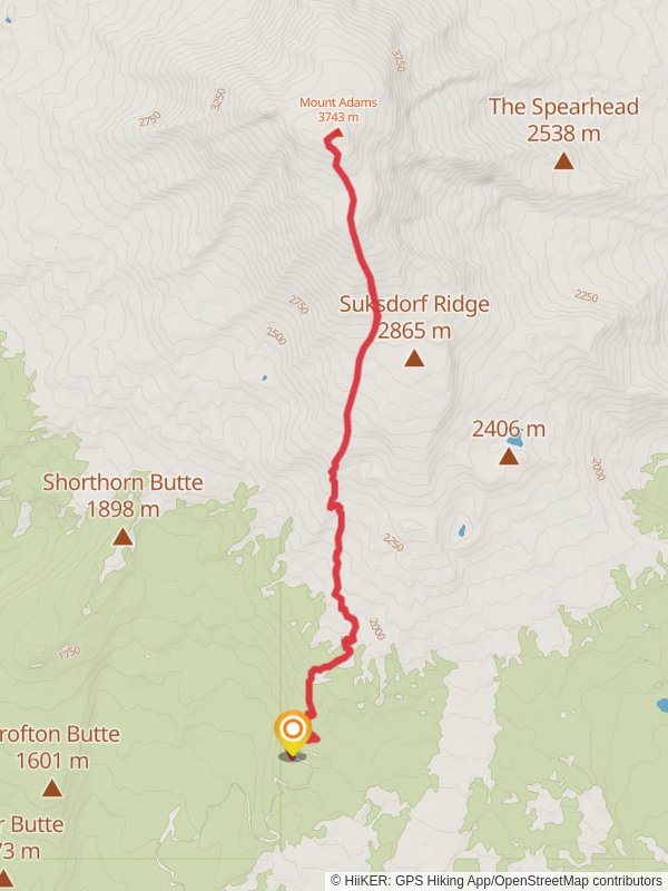 Mount Adams South Trail mobile static map