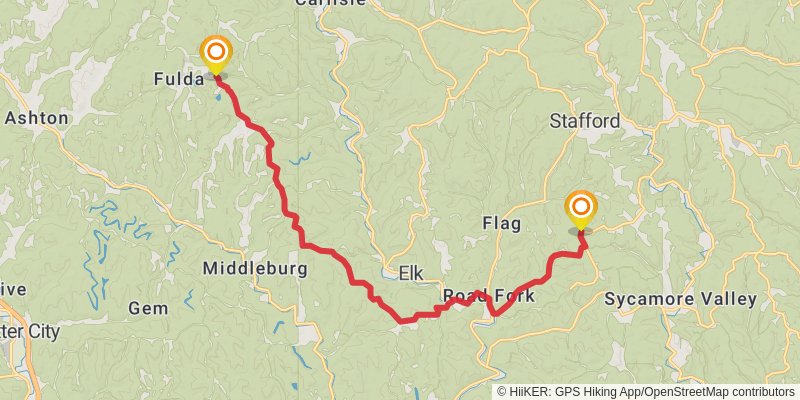 North Country Trail - Ohio stage 68 Map