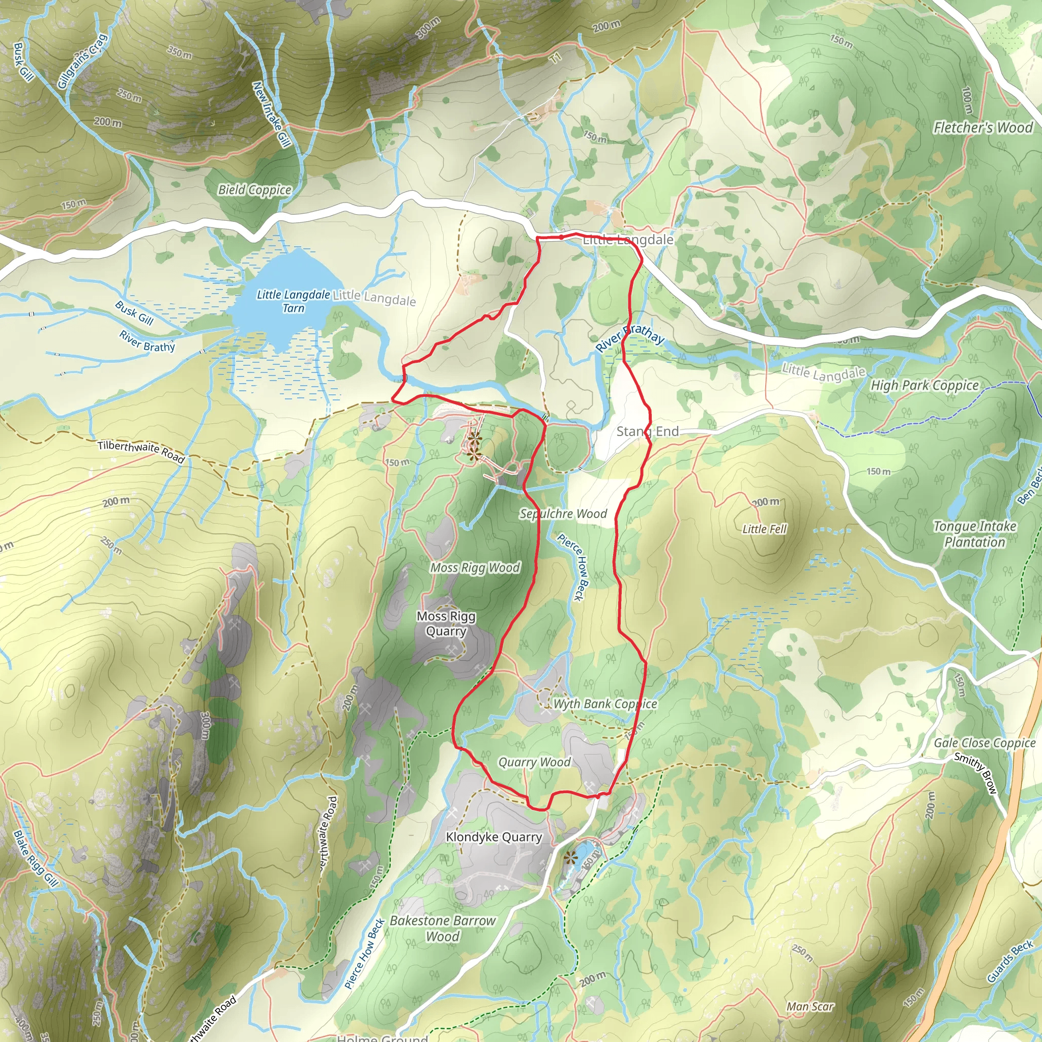 The Cathedral Chamber and Little Langdale Loop mobile static map