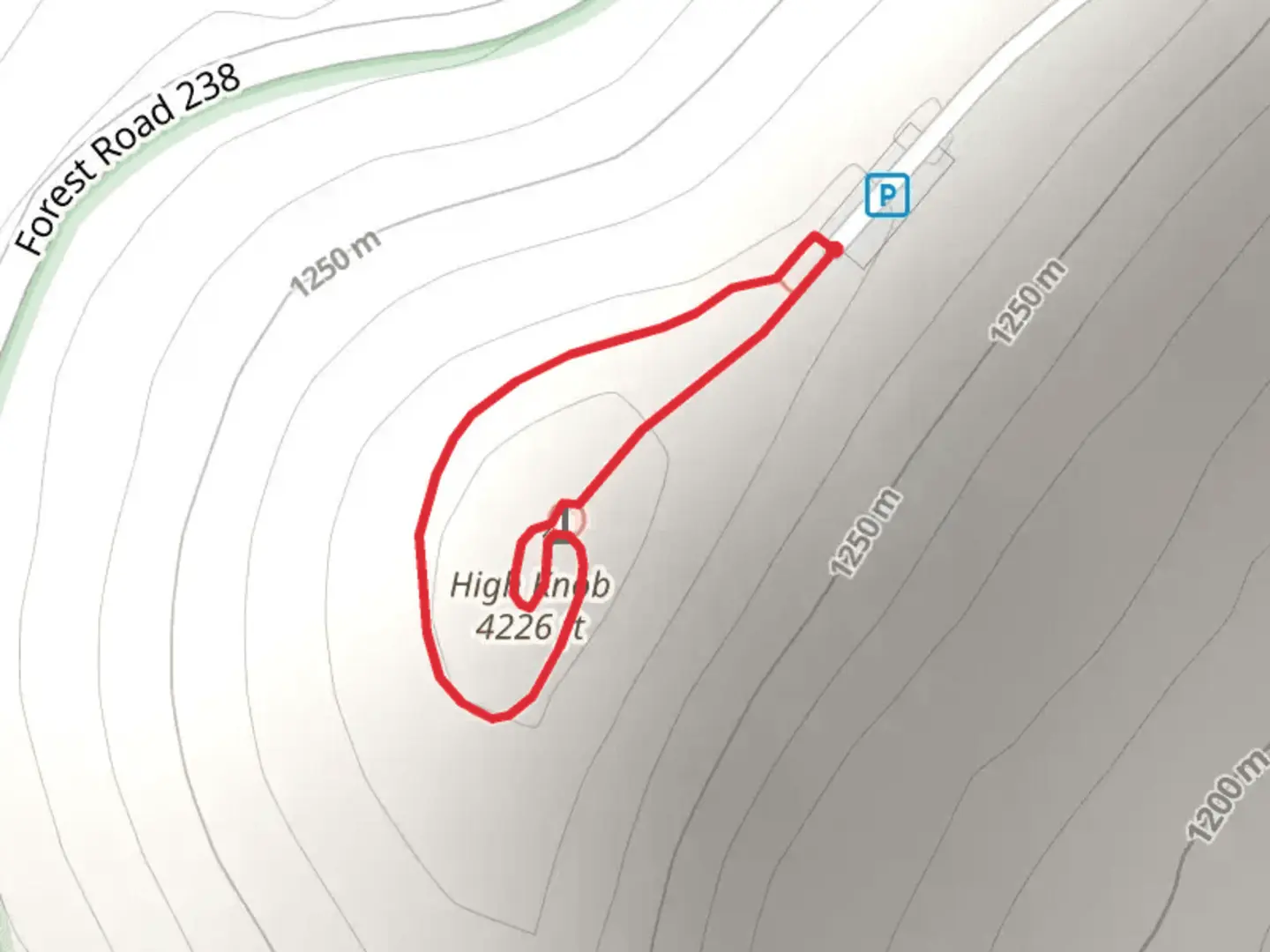 An image depicting the trail High Knob Loop and its surrounding area.