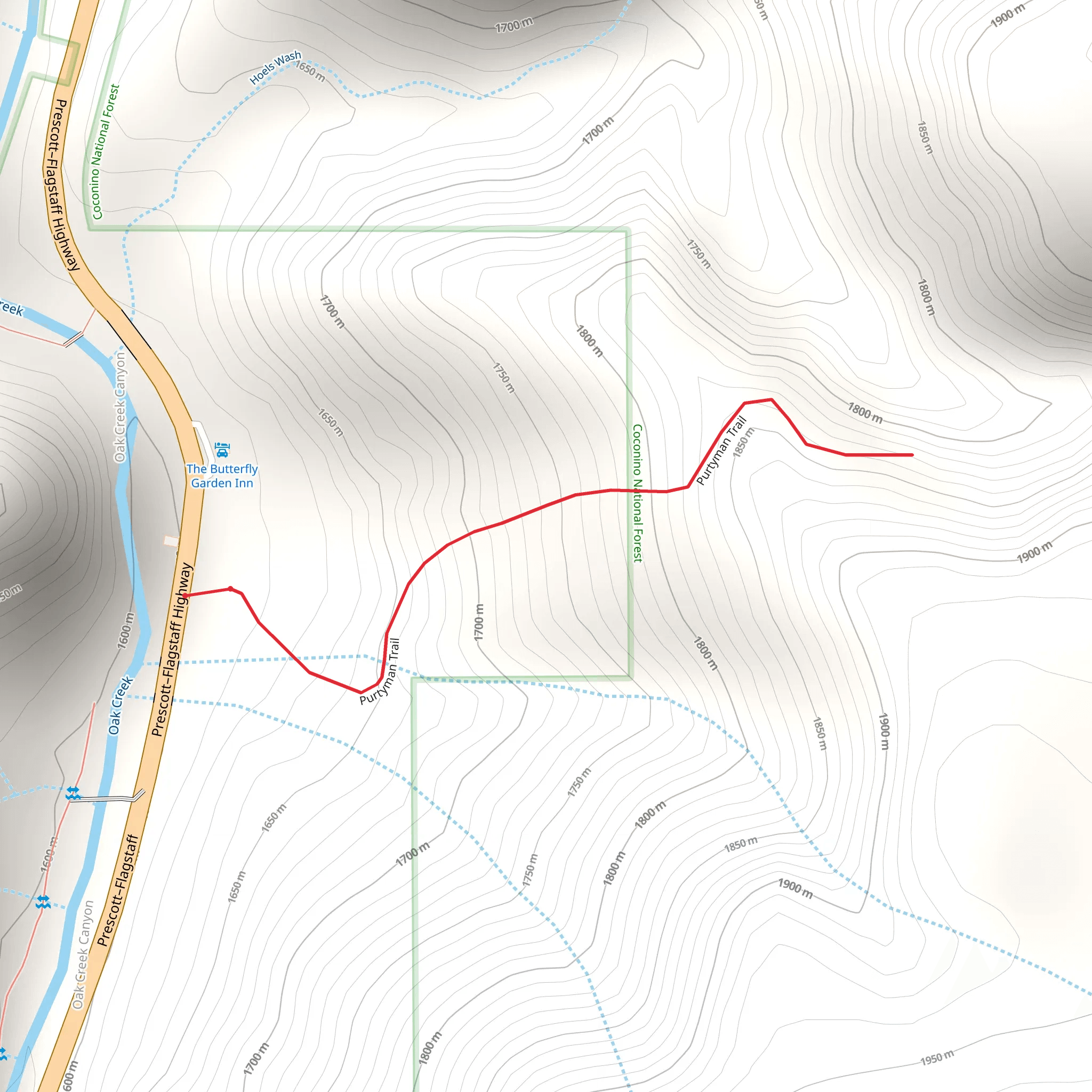 Purtyman Trail mobile static map