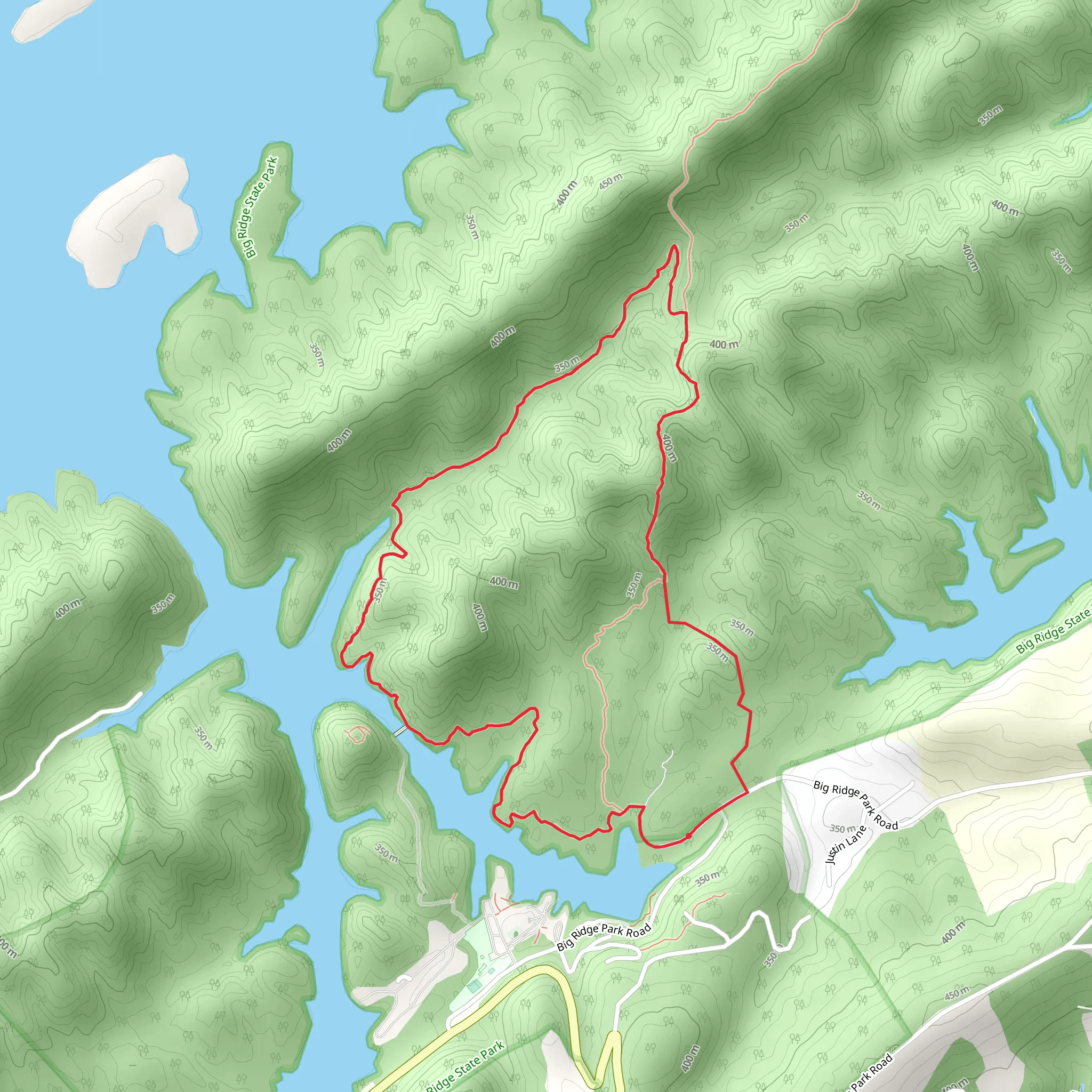 Lake Trail and Dark Hollow Trail Loop mobile static map